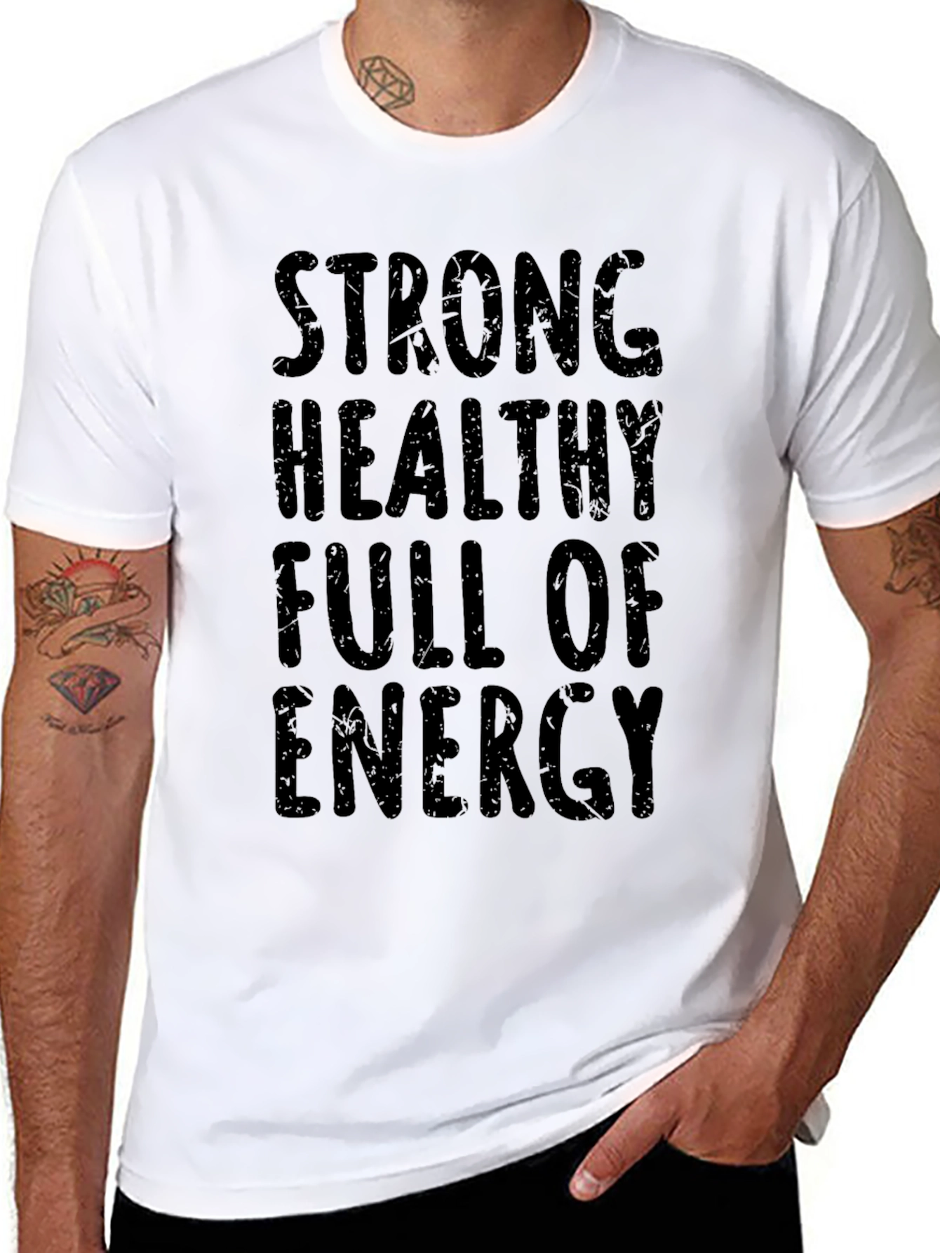 Strong Healthy Energy Black Graphic Tee