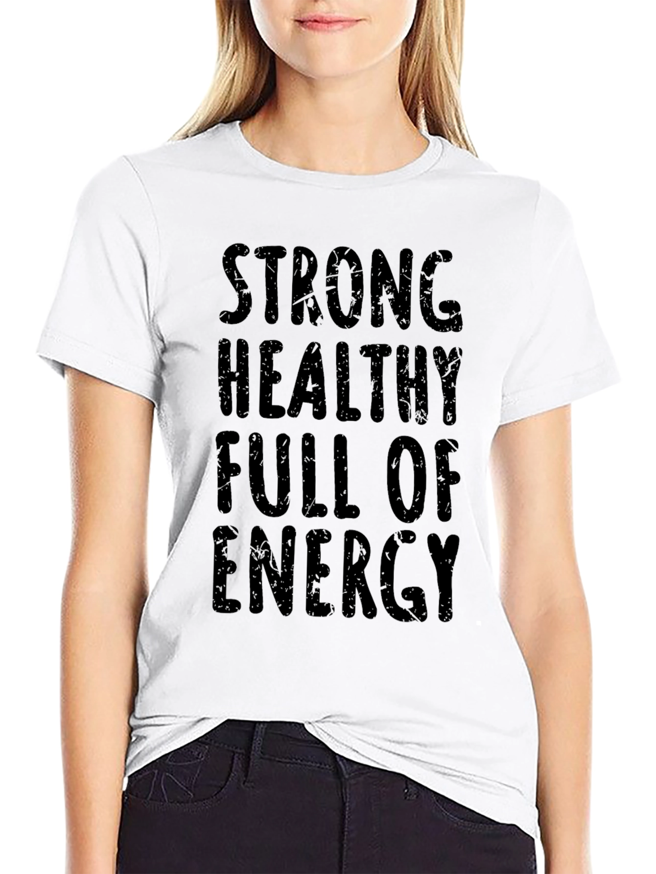 Strong Healthy Energy Black Graphic Tee