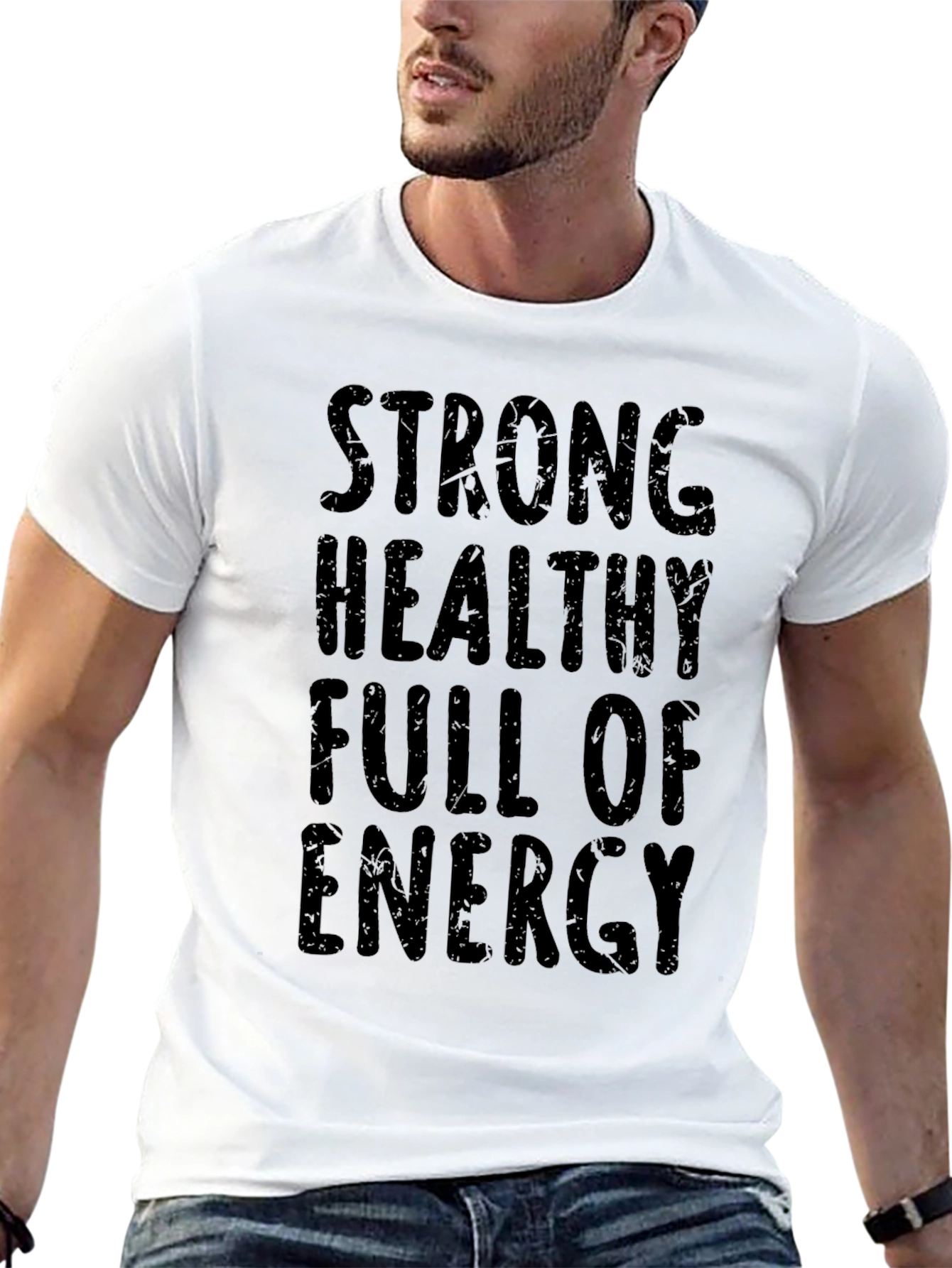 Strong Healthy Energy Black Graphic Tee