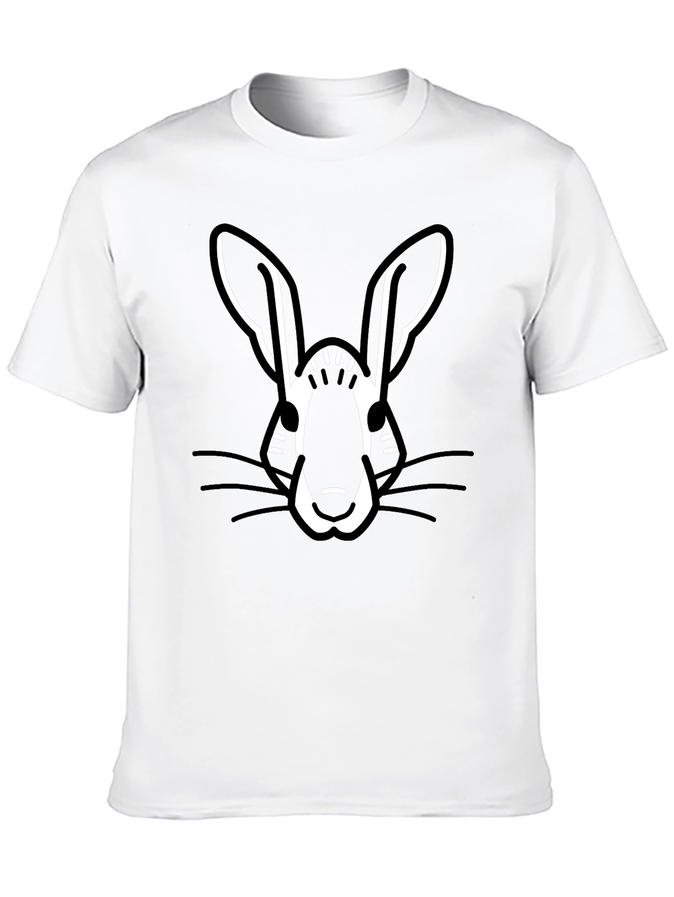 Rabbit Graphic Print Black T-Shirt
