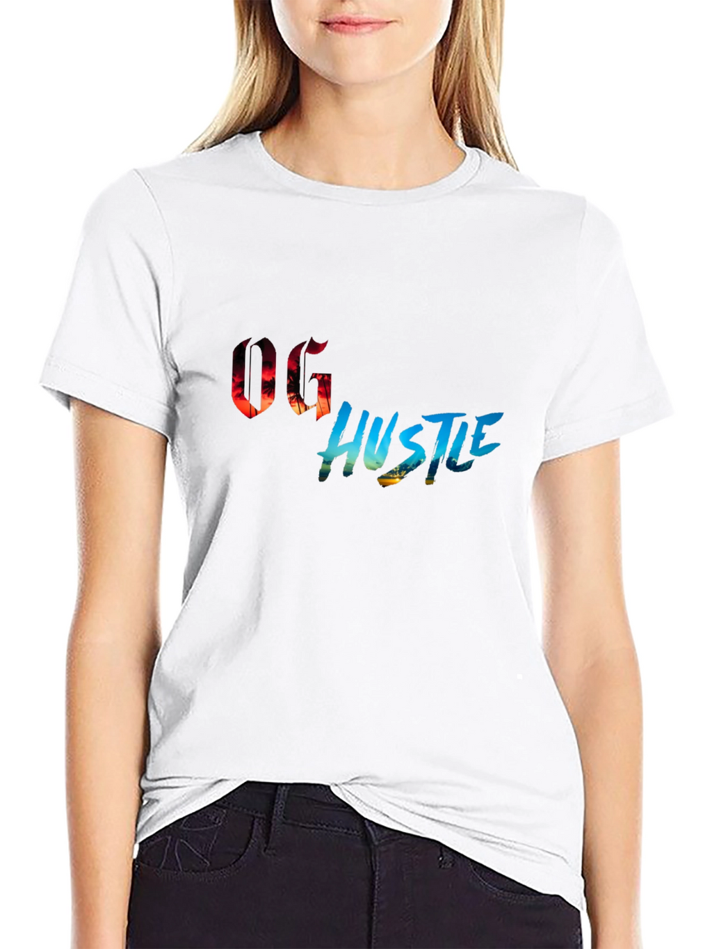 OG Hustle Graphic Print Black T-Shirt