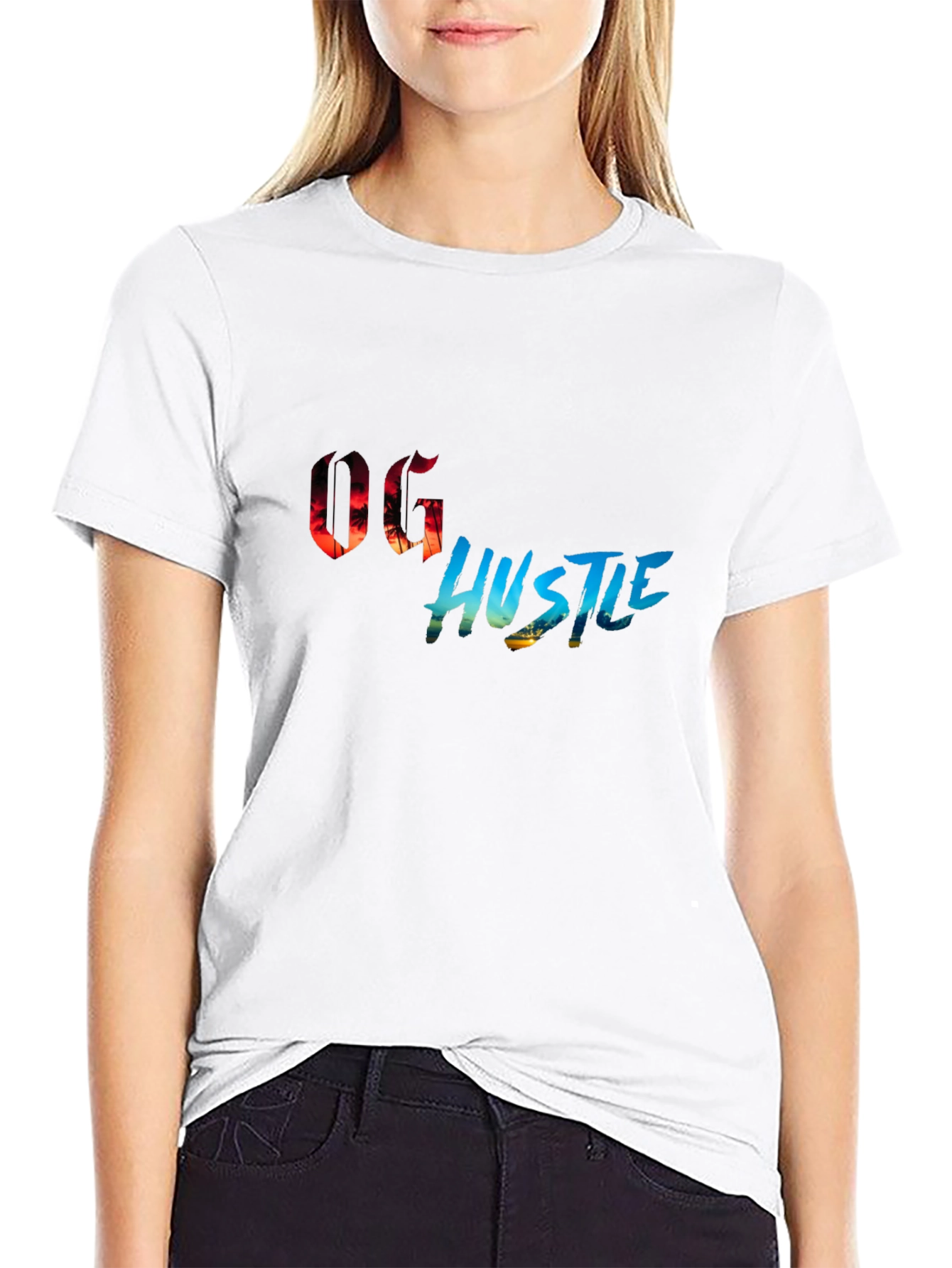 OG Hustle Graphic Print Black T-Shirt