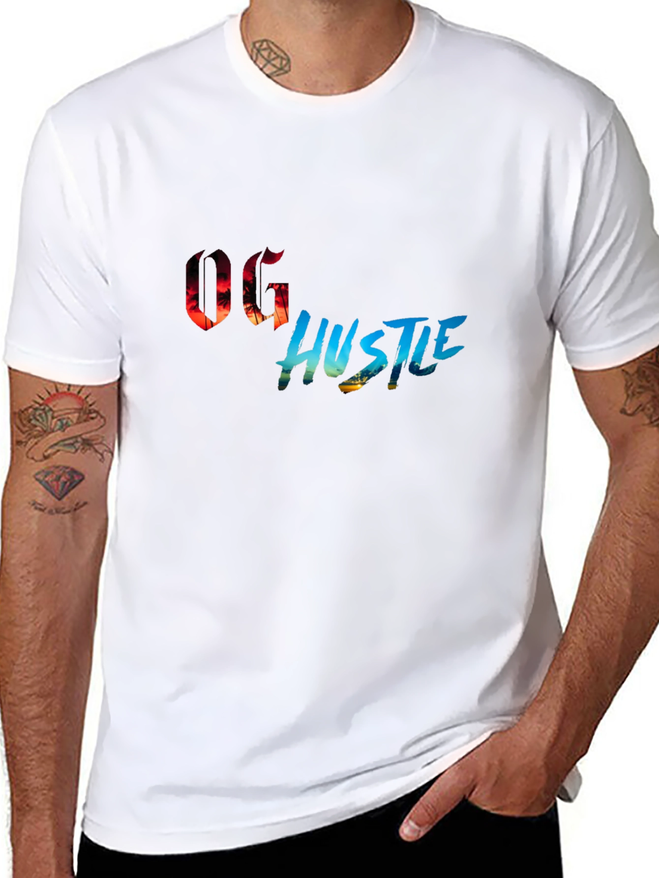 OG Hustle Graphic Print Black T-Shirt
