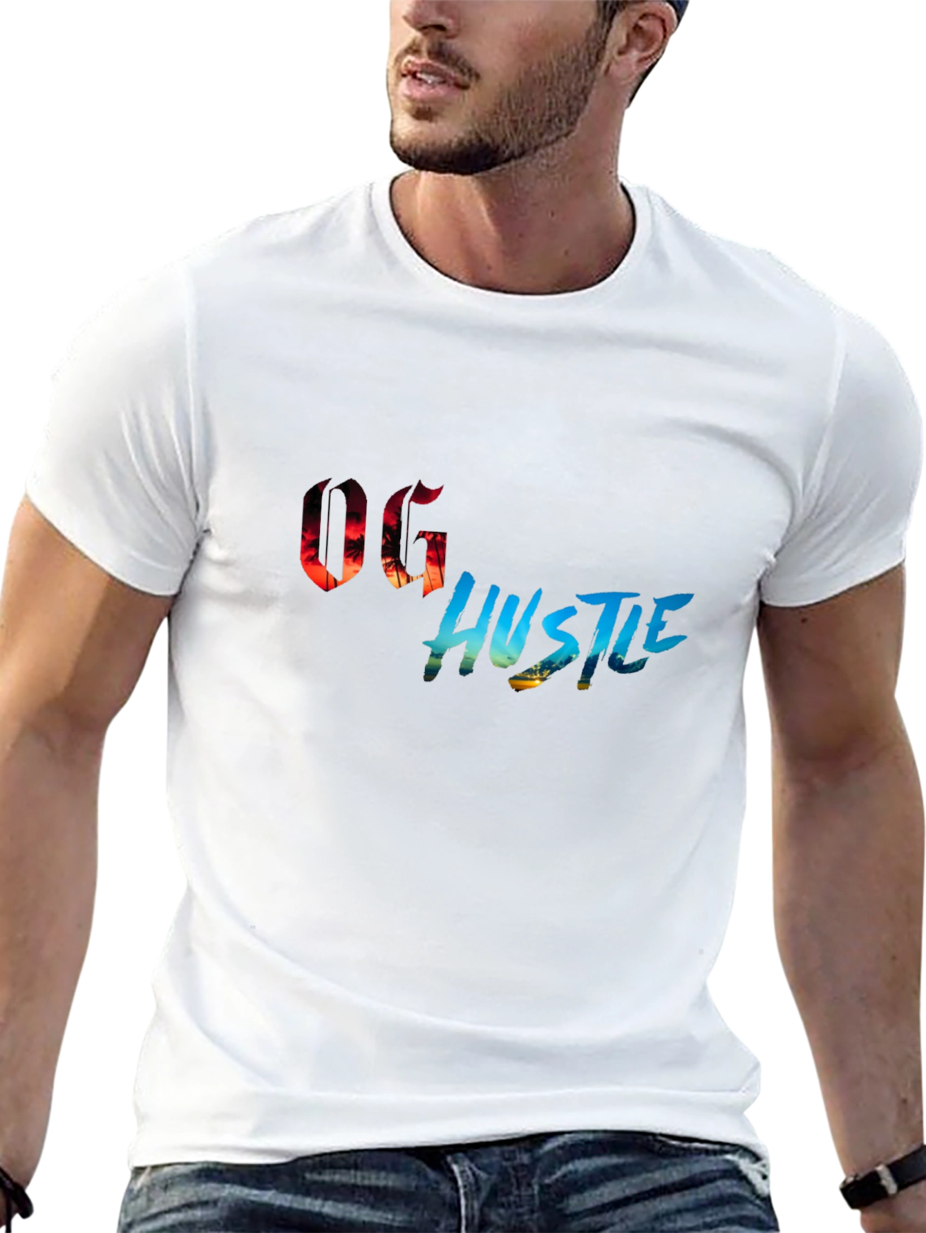 OG Hustle Graphic Print Black T-Shirt