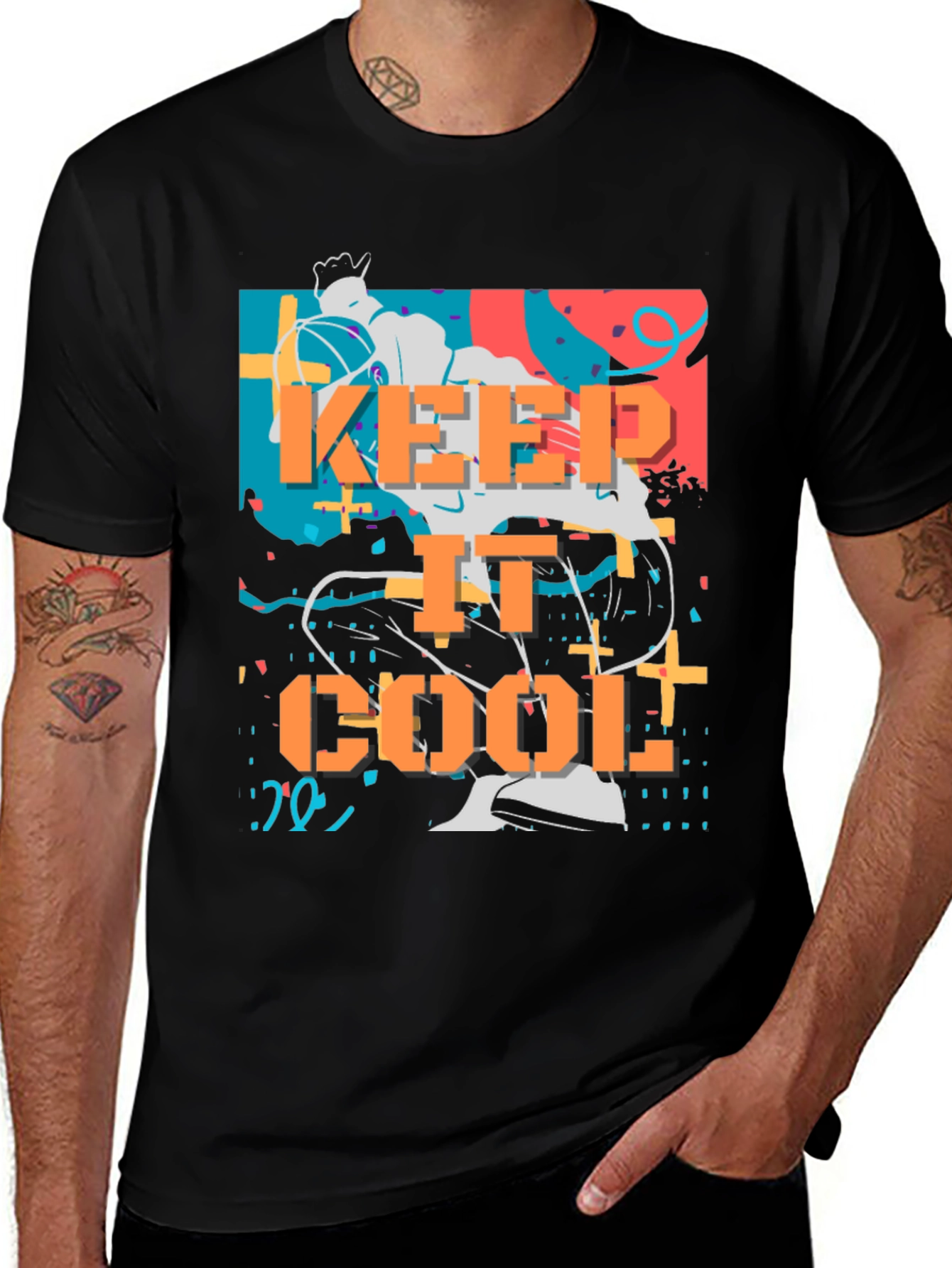 Keep It Cool Graphic Tee - Stylish Black T-Shirt