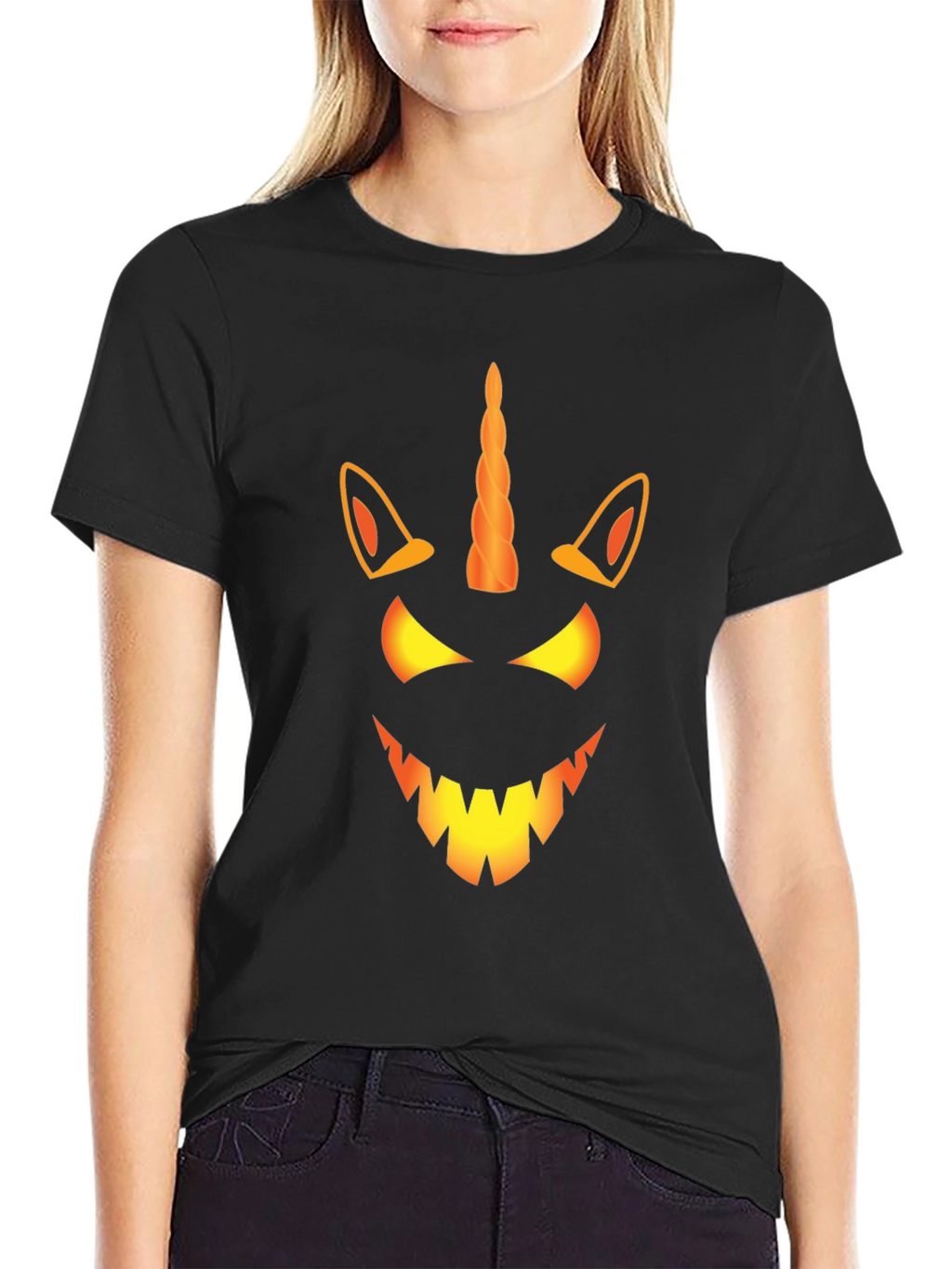 Unicorn Jack OLantern Halloween T-Shirt