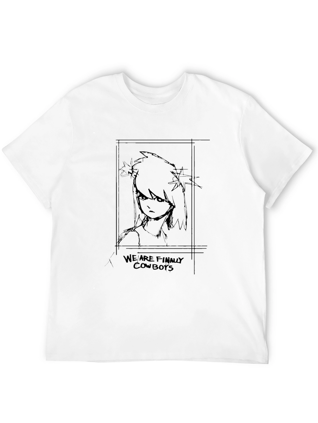 Cowboy Anime Graphic Black T-Shirt