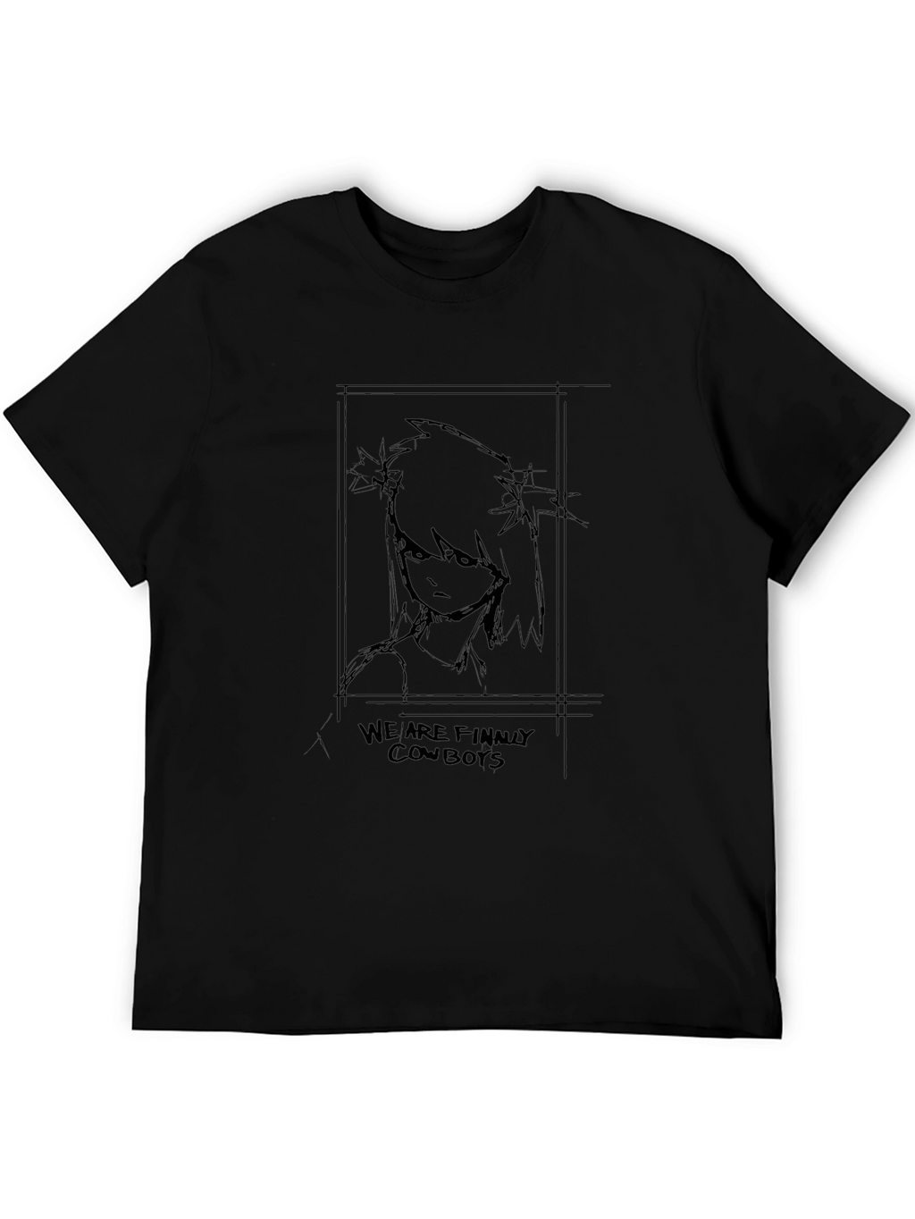 Cowboy Anime Graphic Black T-Shirt
