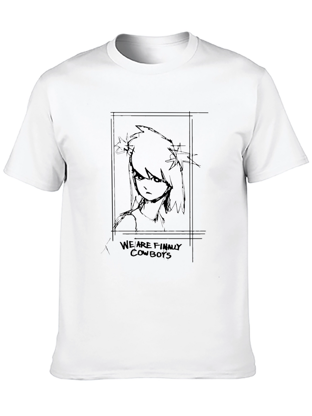 Cowboy Anime Graphic Black T-Shirt