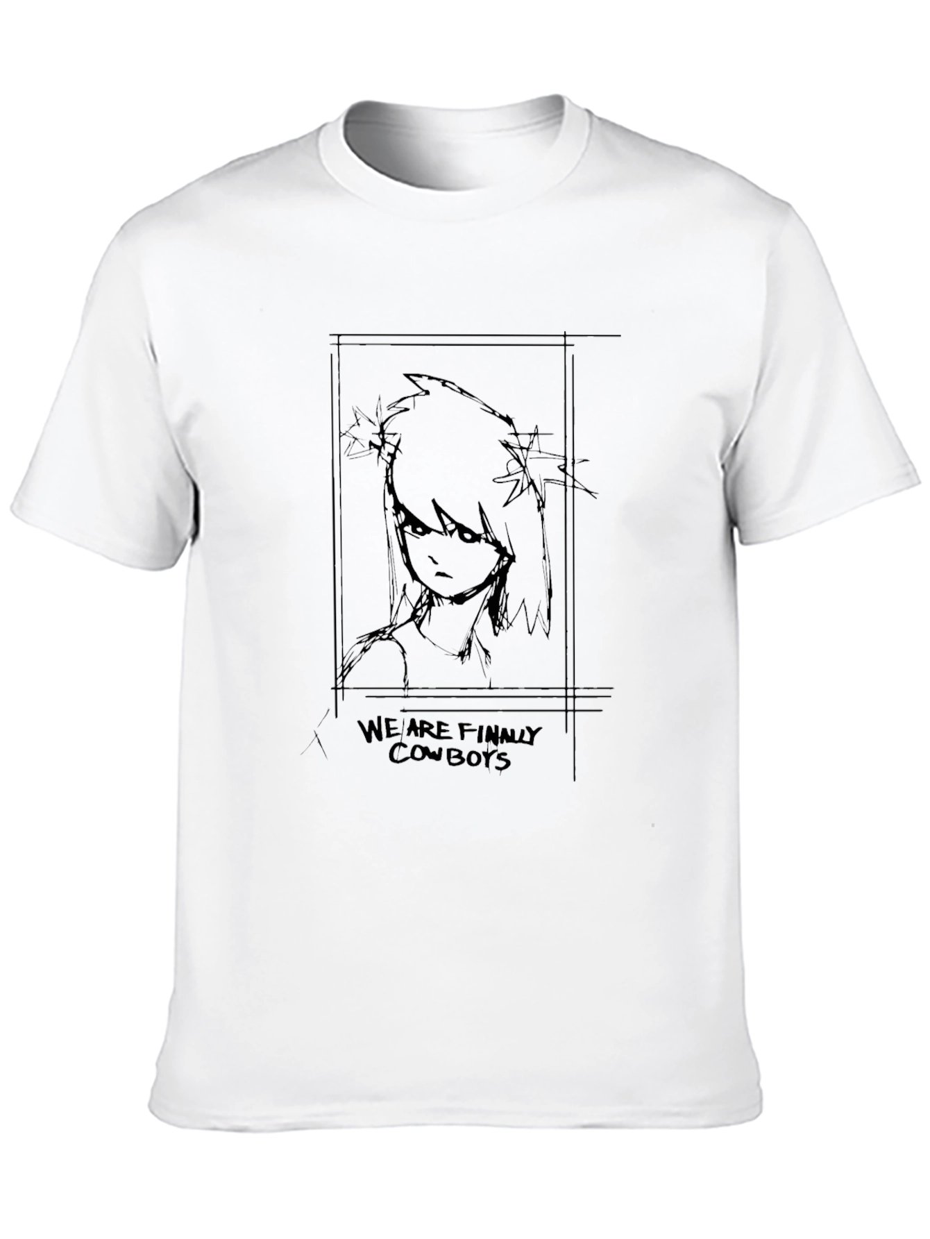 Cowboy Anime Graphic Black T-Shirt