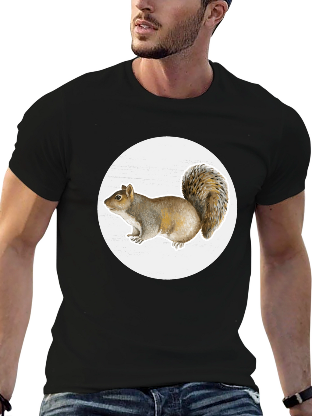 Squirrel Graphic Tee - Classic Black Cotton