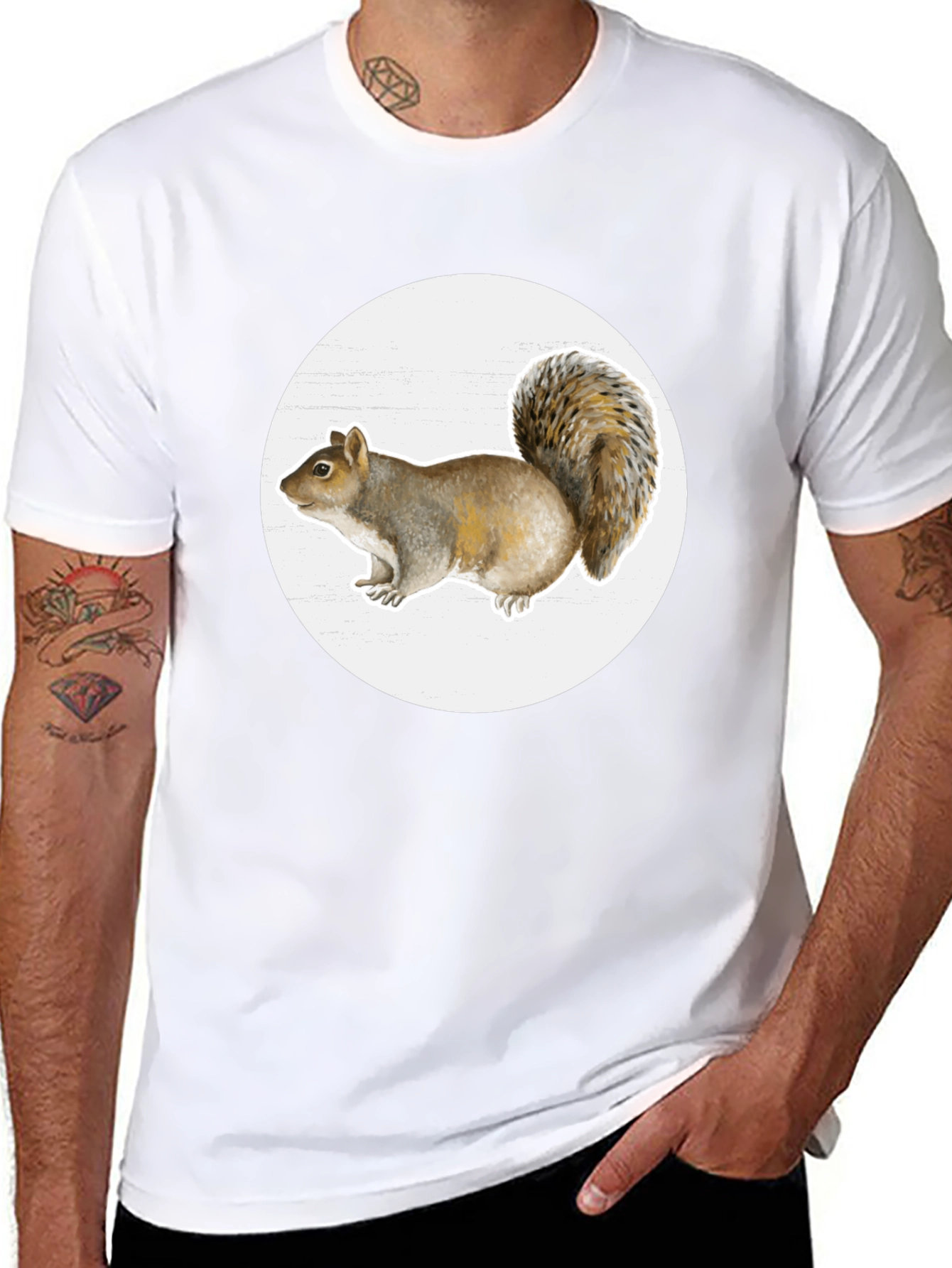 Squirrel Graphic Tee - Classic Black Cotton