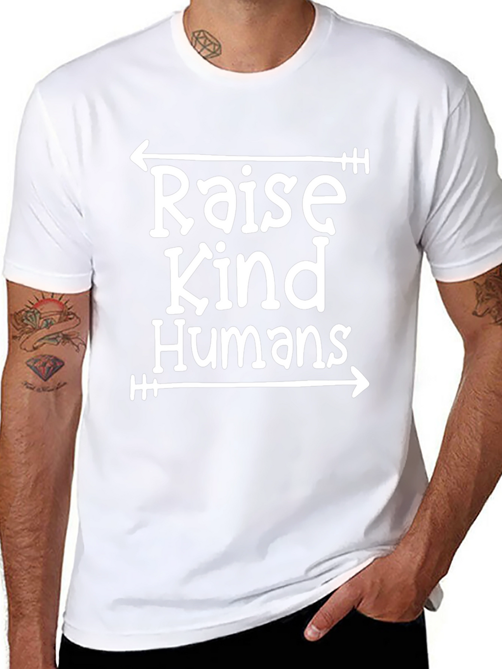 Raise Kind Humans Graphic Tee - Black Cotton T-Shirt
