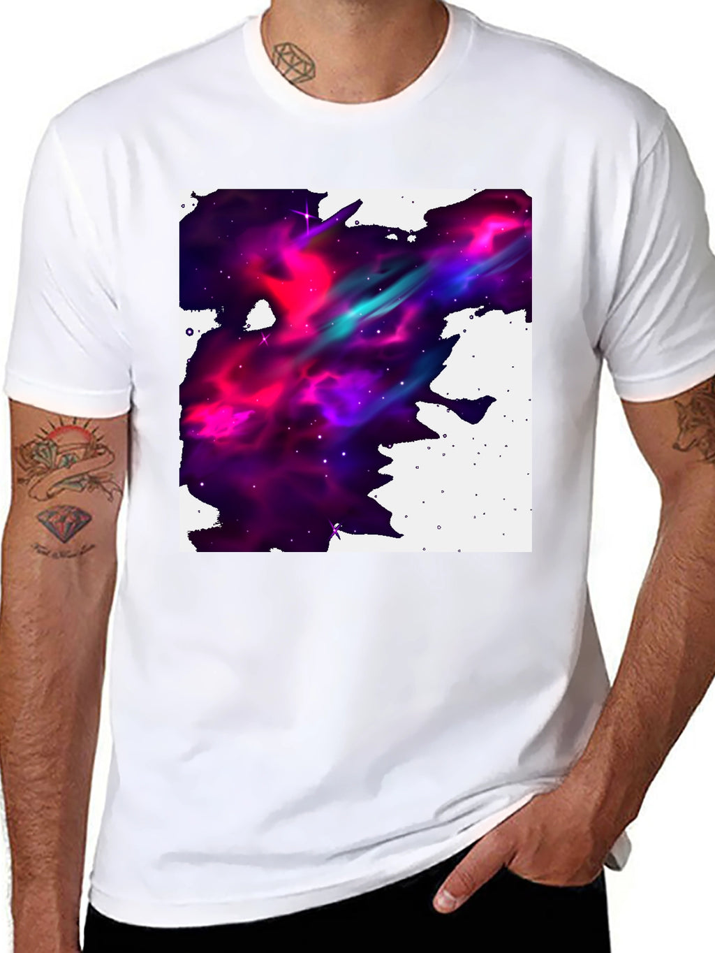 Nebula Print Black T-Shirt