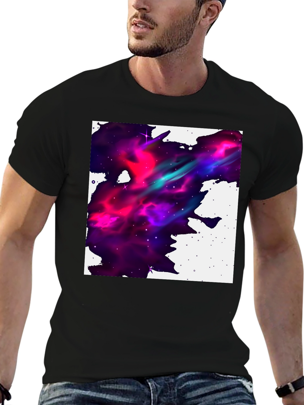 Nebula Print Black T-Shirt