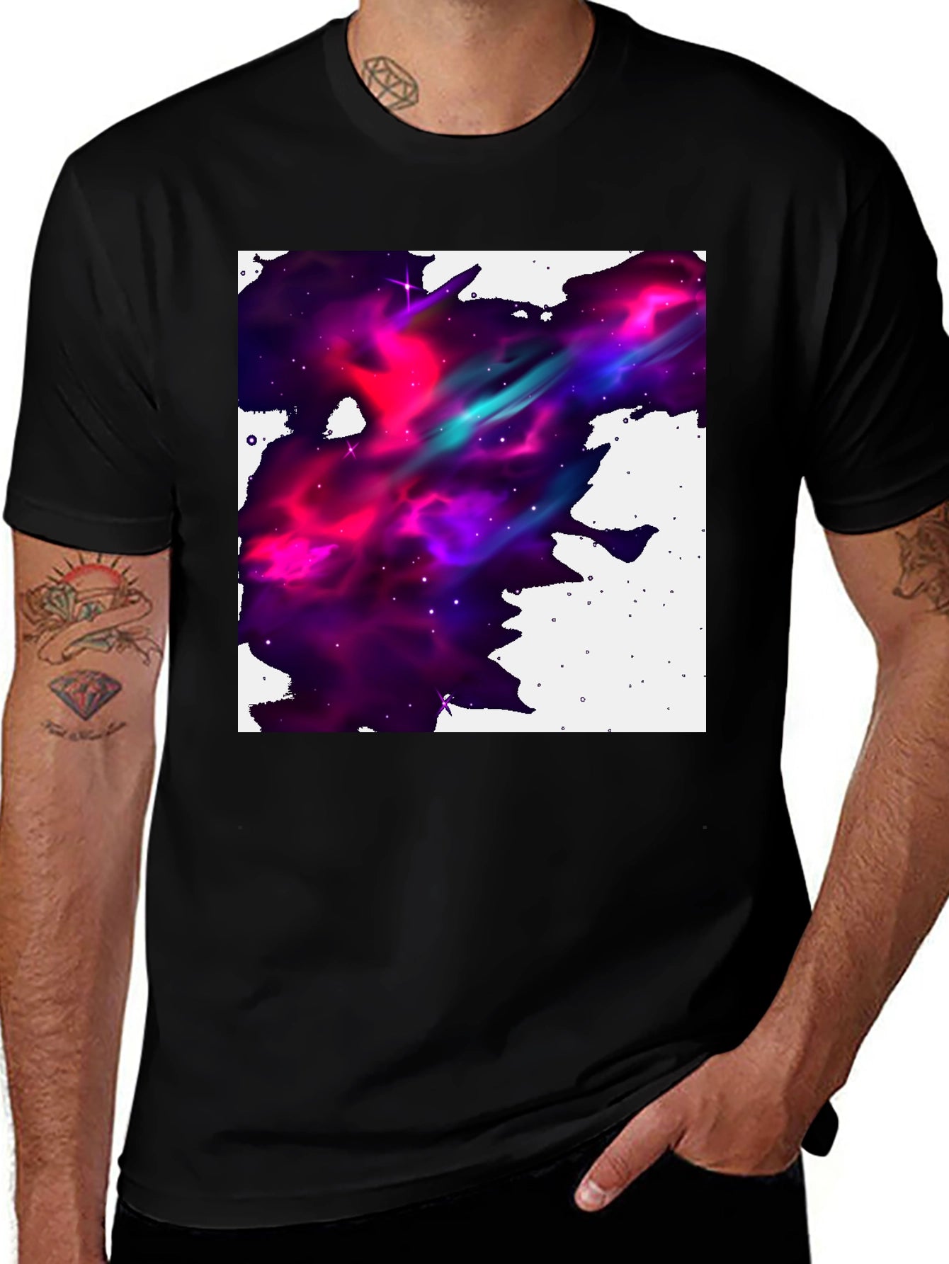 Nebula Print Black T-Shirt
