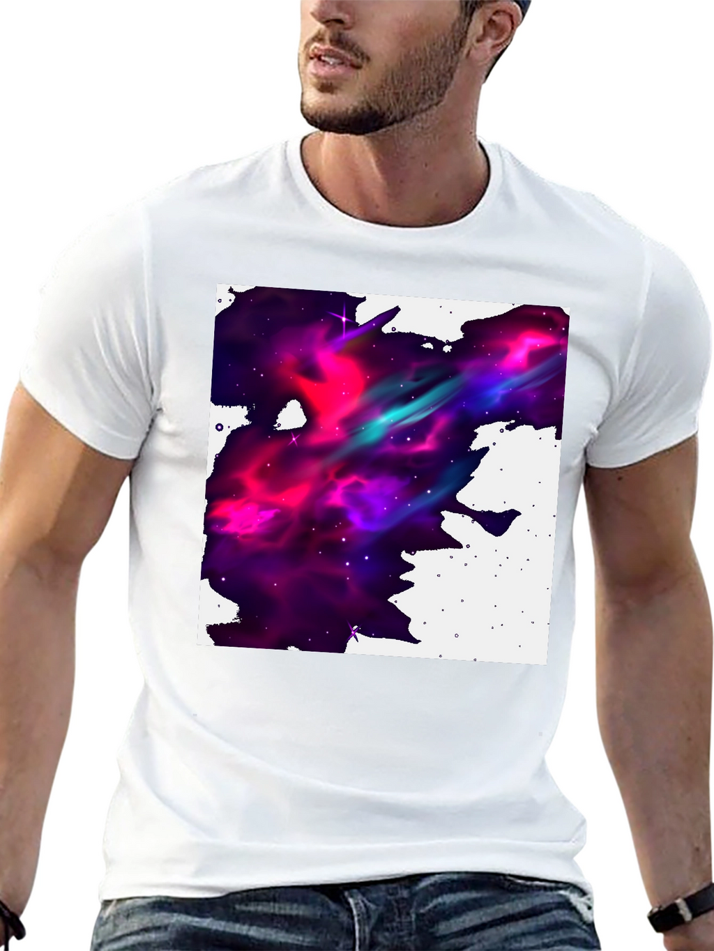 Nebula Print Black T-Shirt