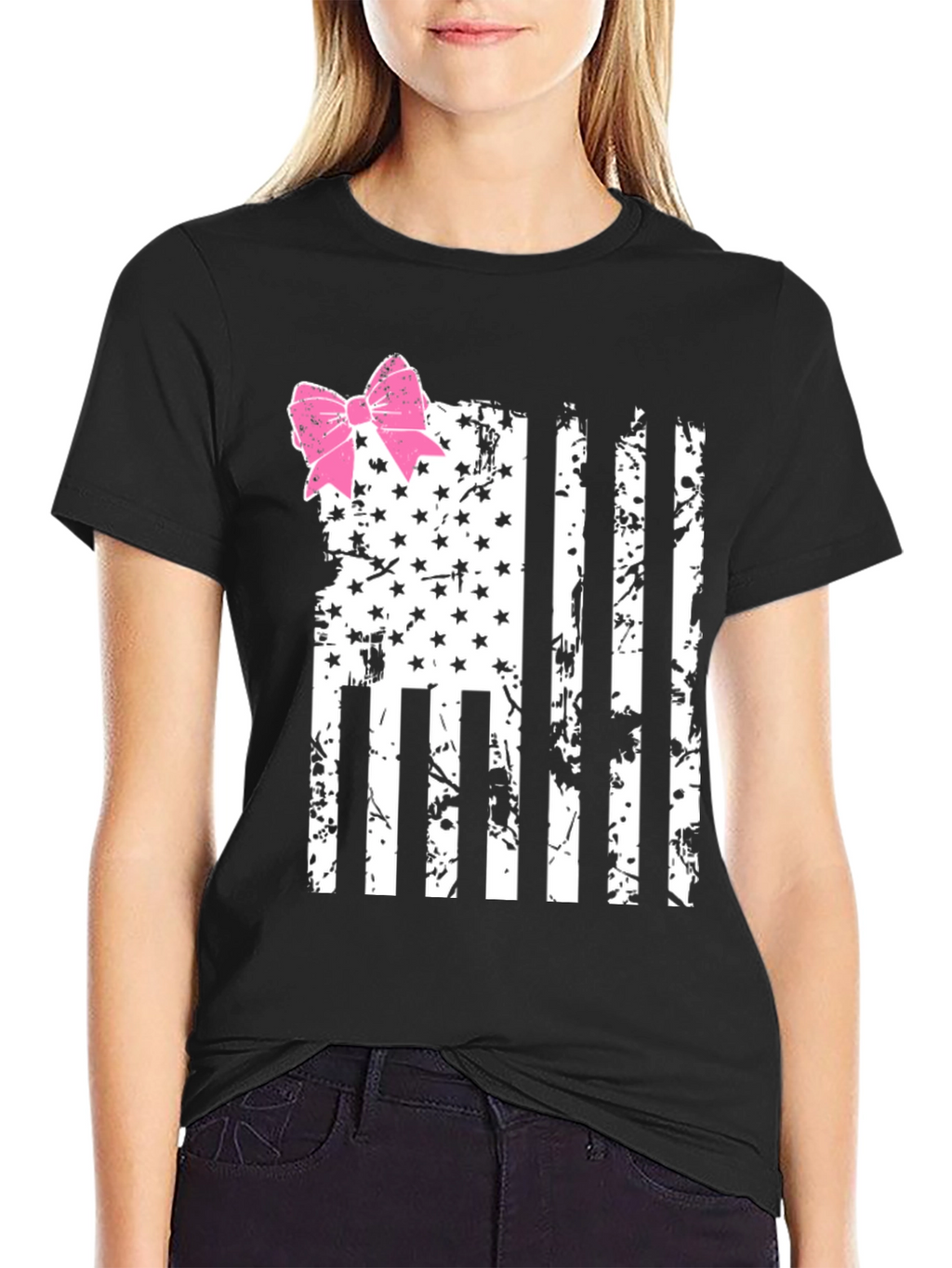 American Flag Bow T-Shirt
