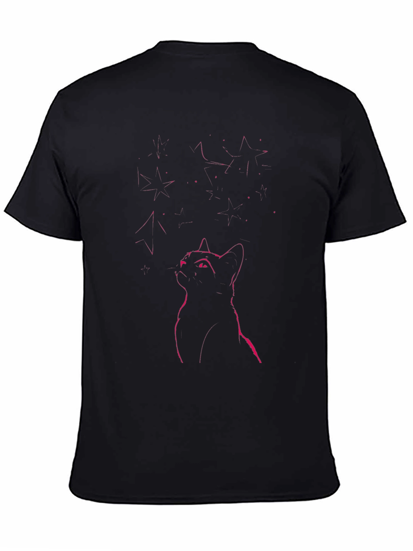 Neon Cat Graphic Tee - Mens Black T-Shirt