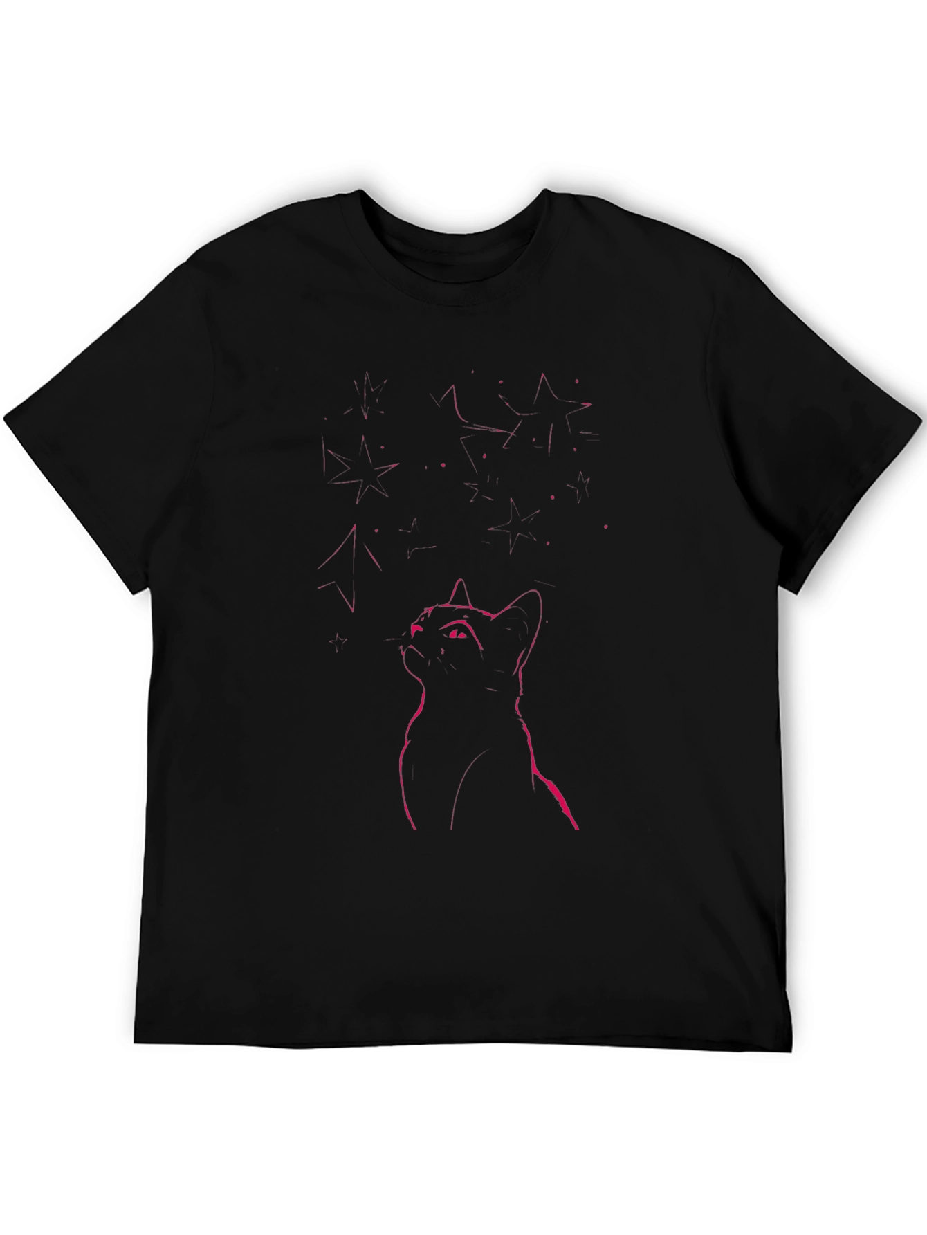 Neon Cat Graphic Tee - Mens Black T-Shirt