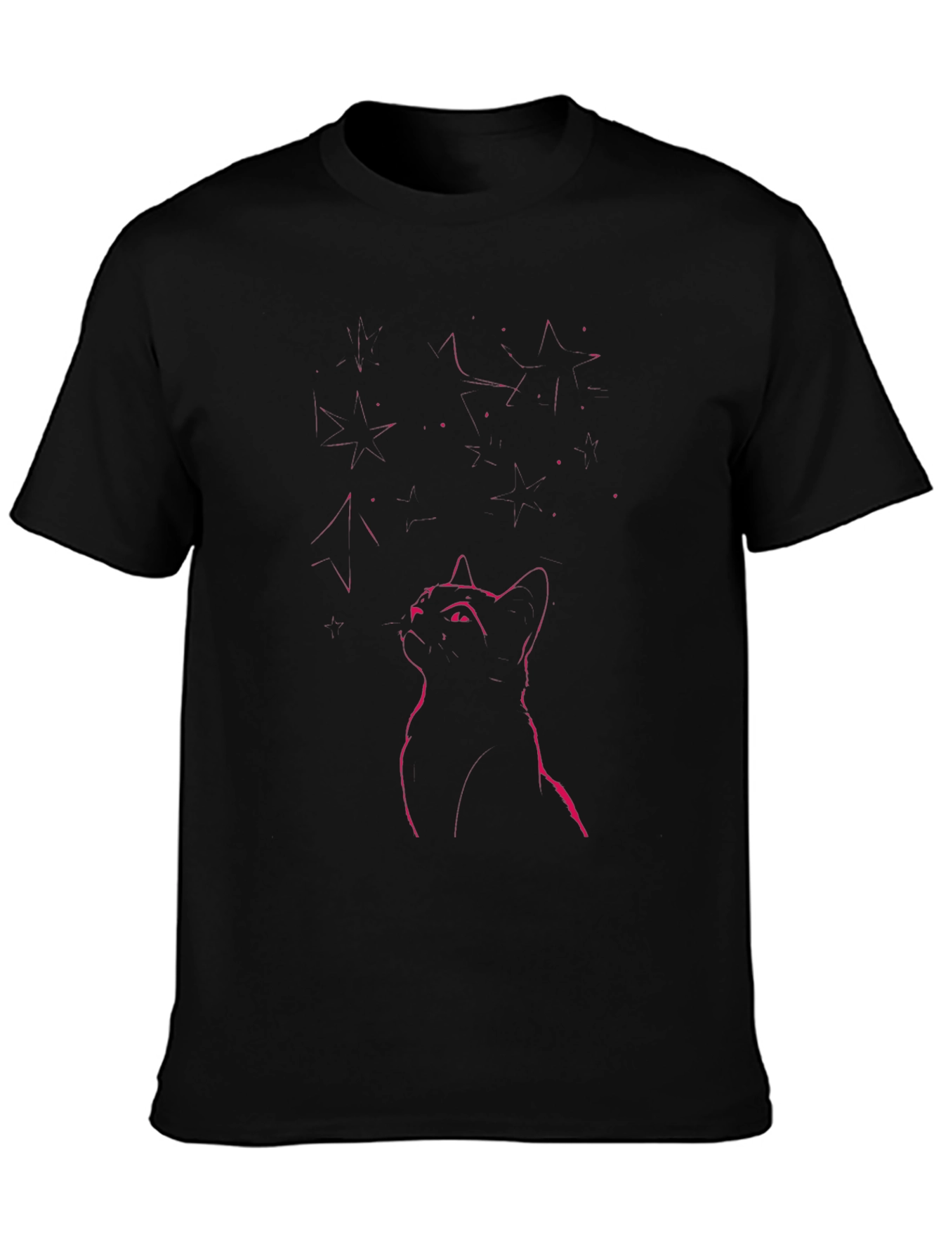 Neon Cat Graphic Tee - Mens Black T-Shirt