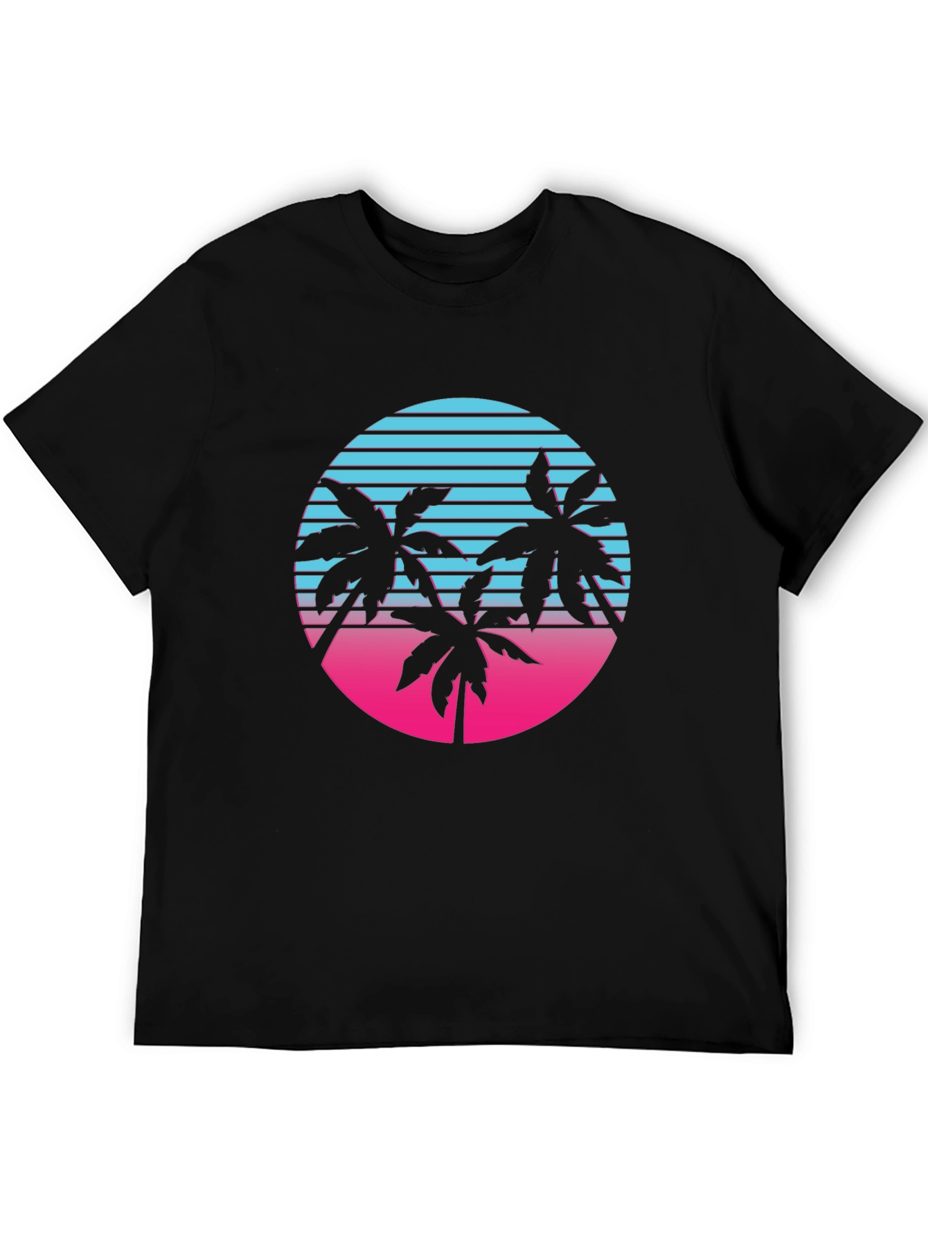 Retro Palm Tree Sunset Graphic T-Shirt