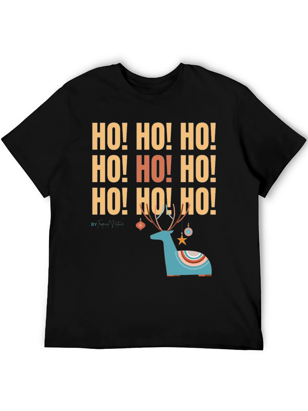 Ho! Ho! Ho! Christmas Deer Graphic Tee