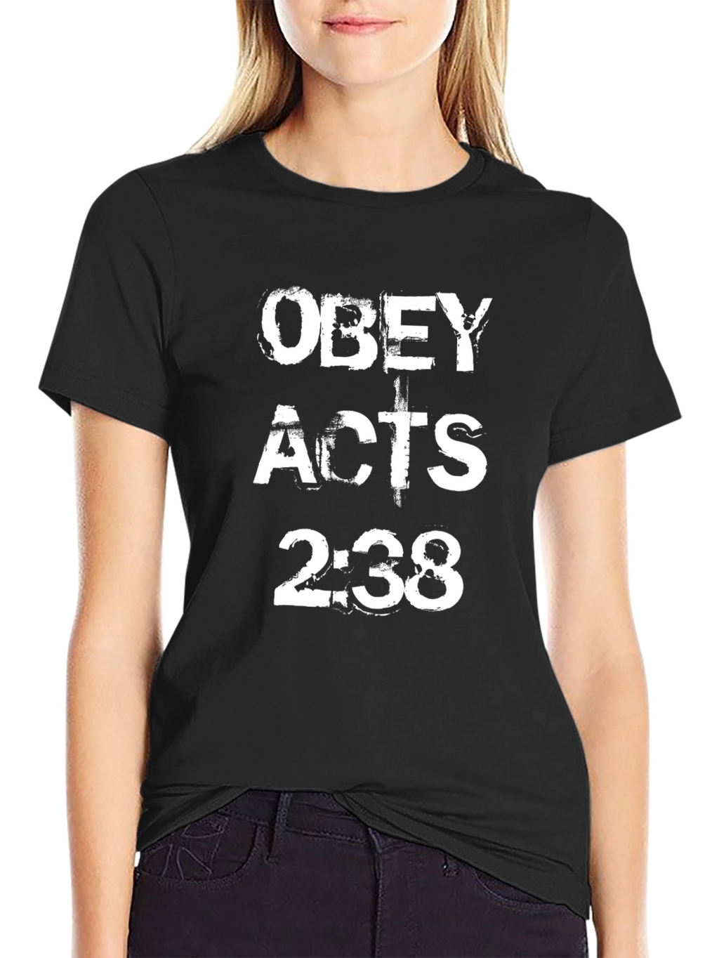 Obey Acts 2:38 T-Shirt - Black