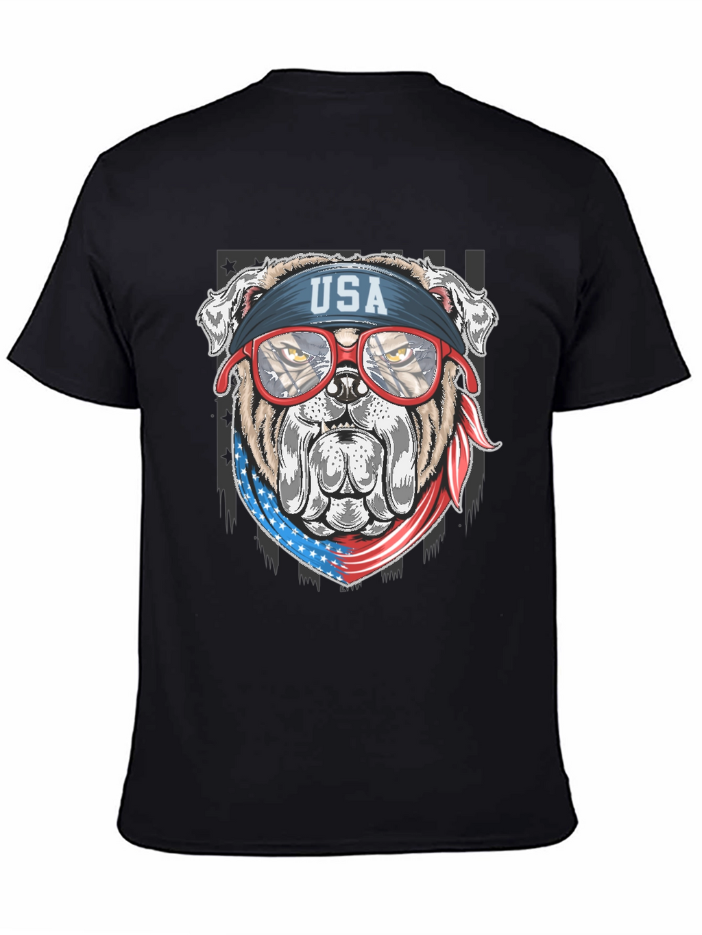 Patriotic Bulldog USA Flag T-Shirt