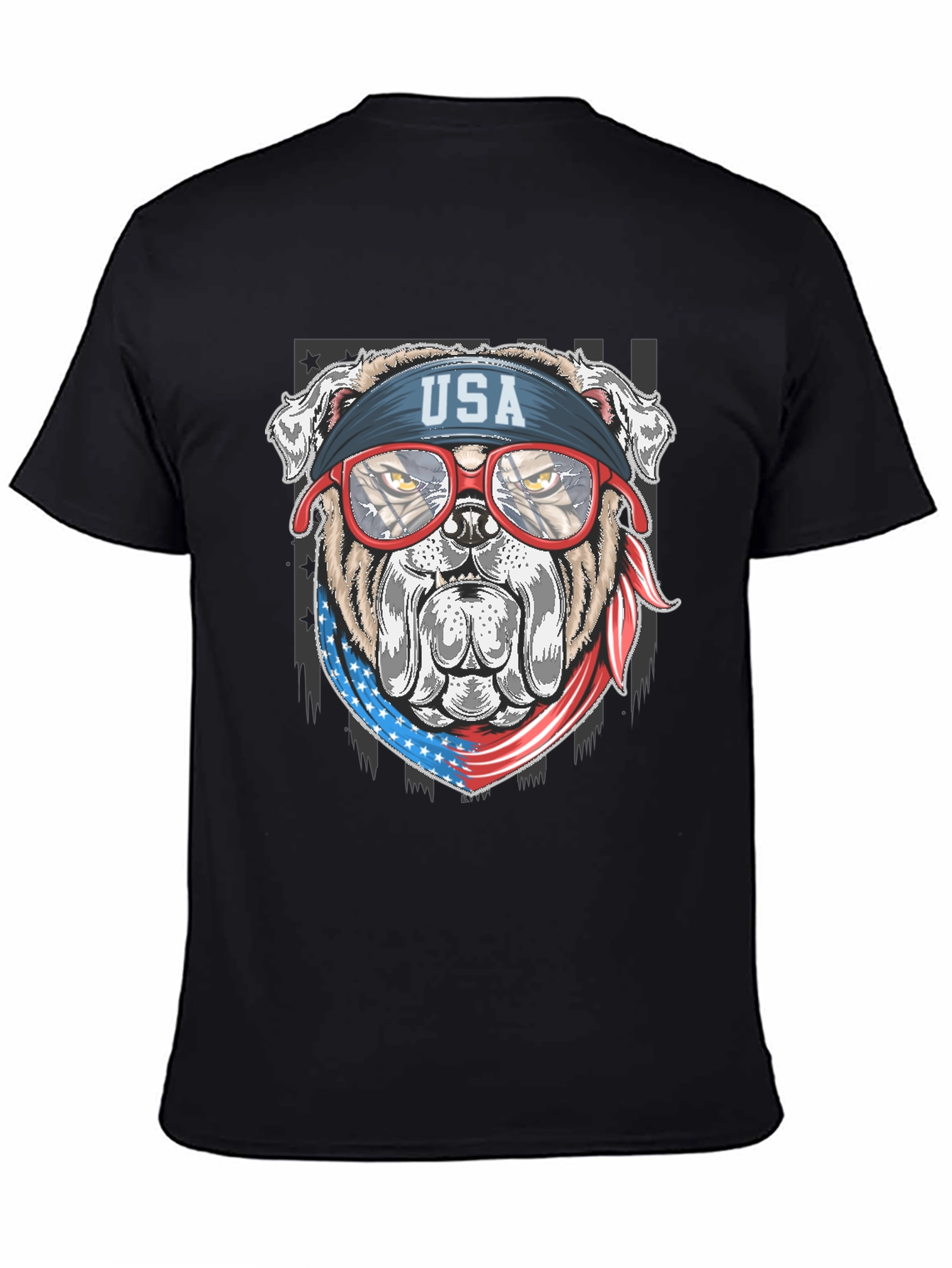 Patriotic Bulldog USA Flag T-Shirt