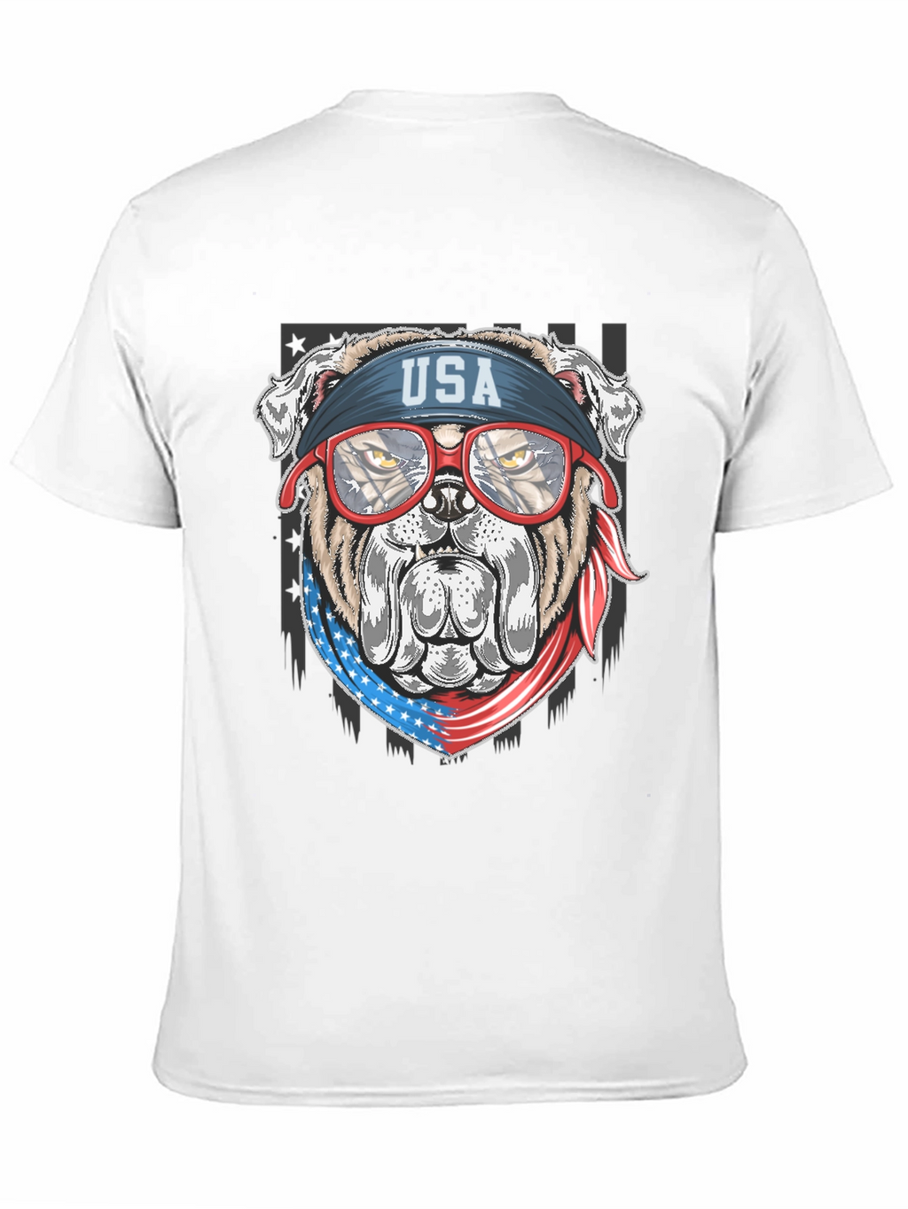 Patriotic Bulldog USA Flag T-Shirt