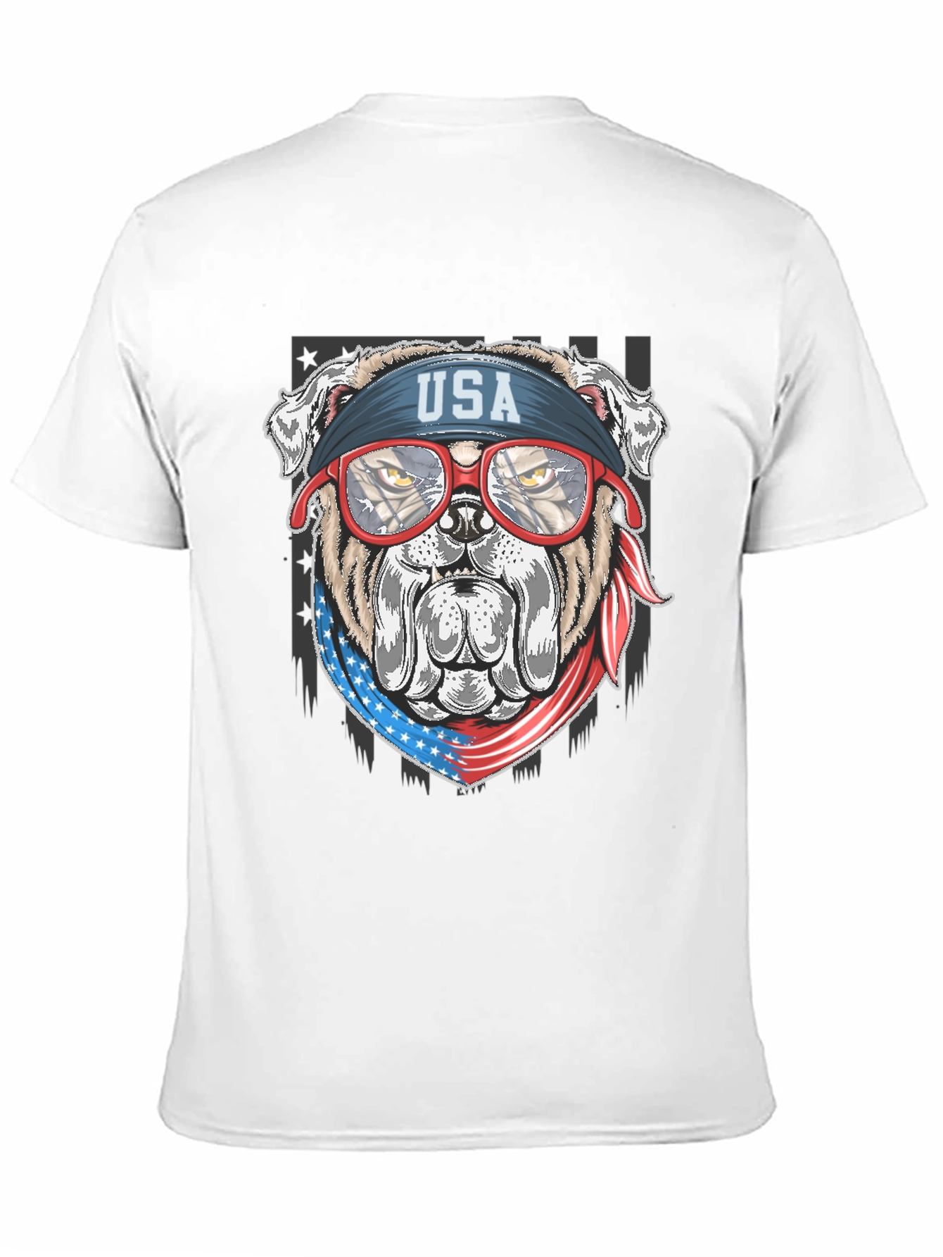 Patriotic Bulldog USA Flag T-Shirt