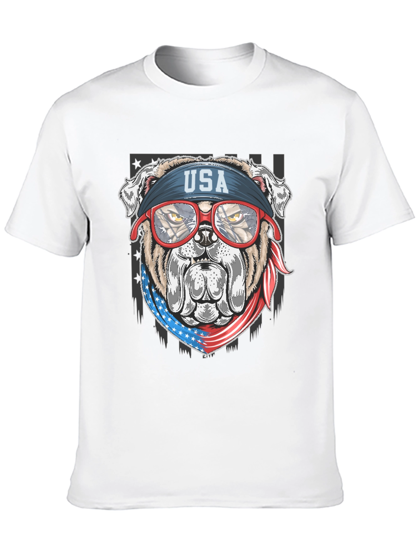Patriotic Bulldog USA Flag T-Shirt