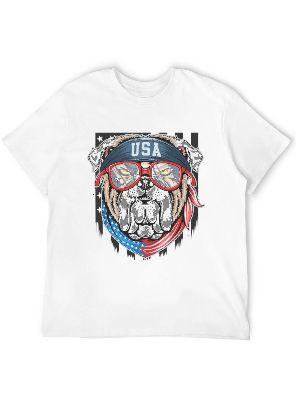 Patriotic Bulldog USA Flag T-Shirt