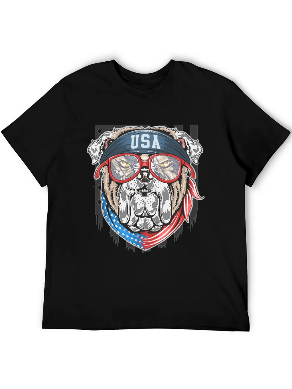 Patriotic Bulldog USA Flag T-Shirt