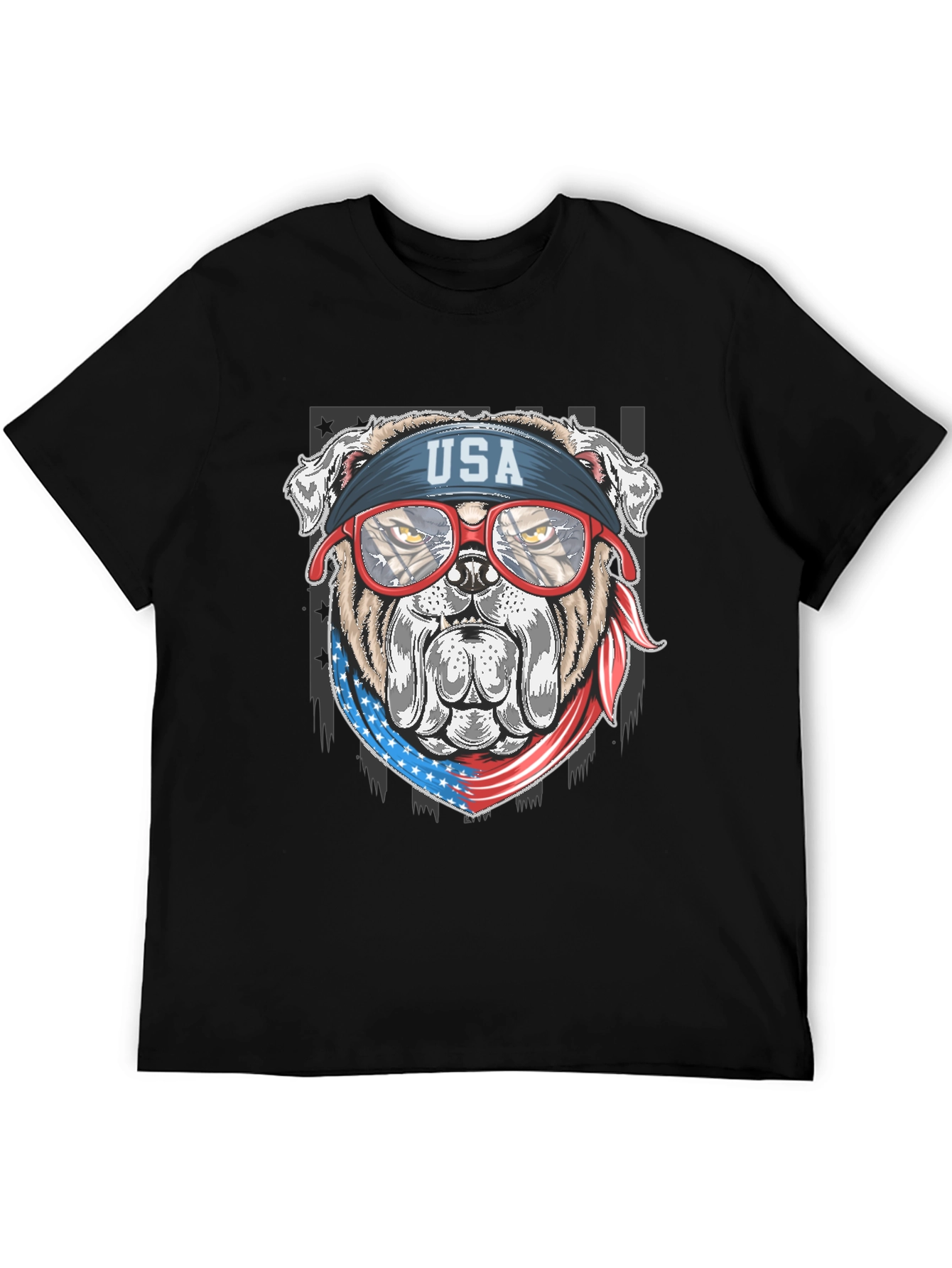 Patriotic Bulldog USA Flag T-Shirt