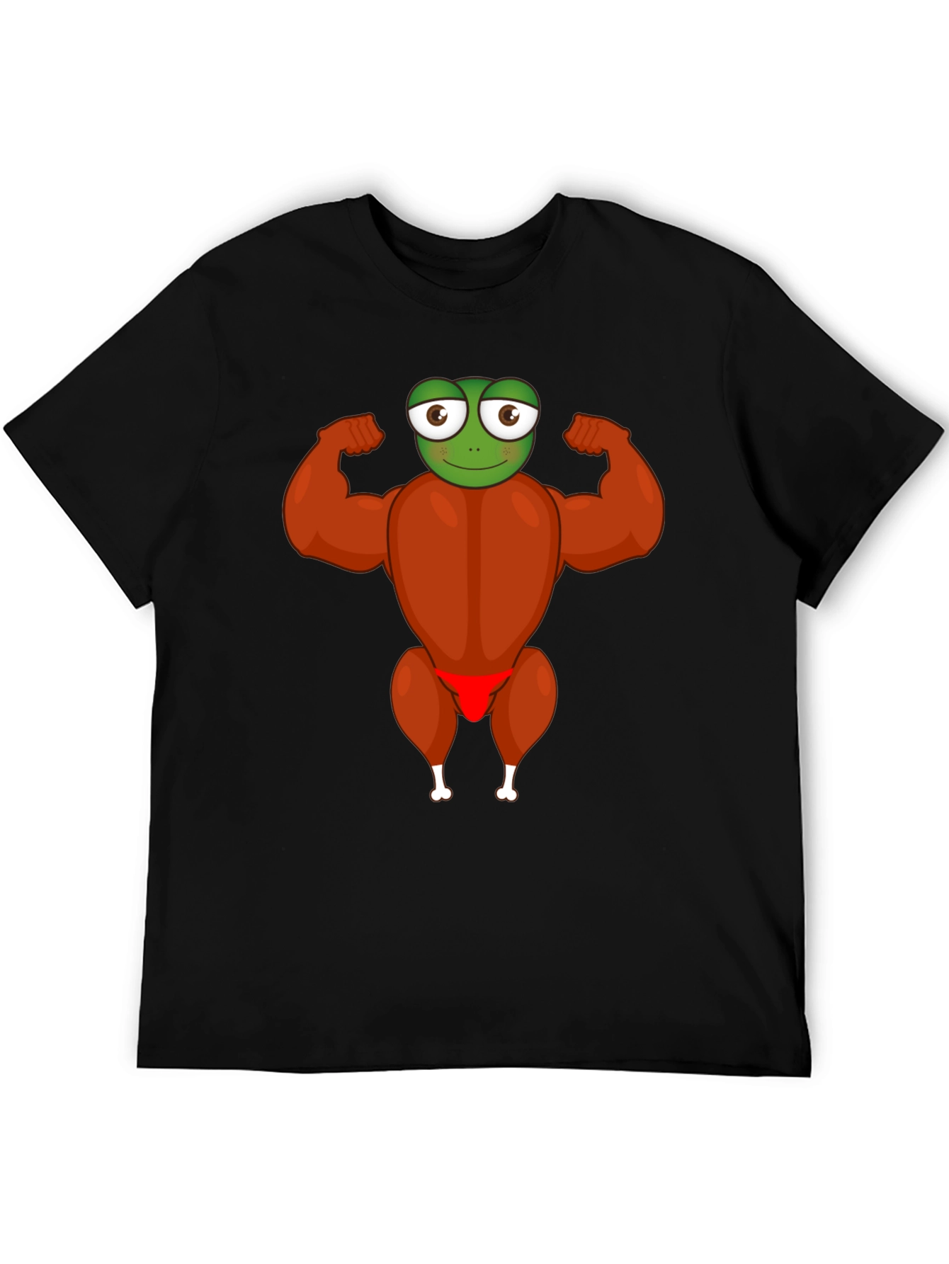 Funny Turkey Frog Graphic Black T-Shirt