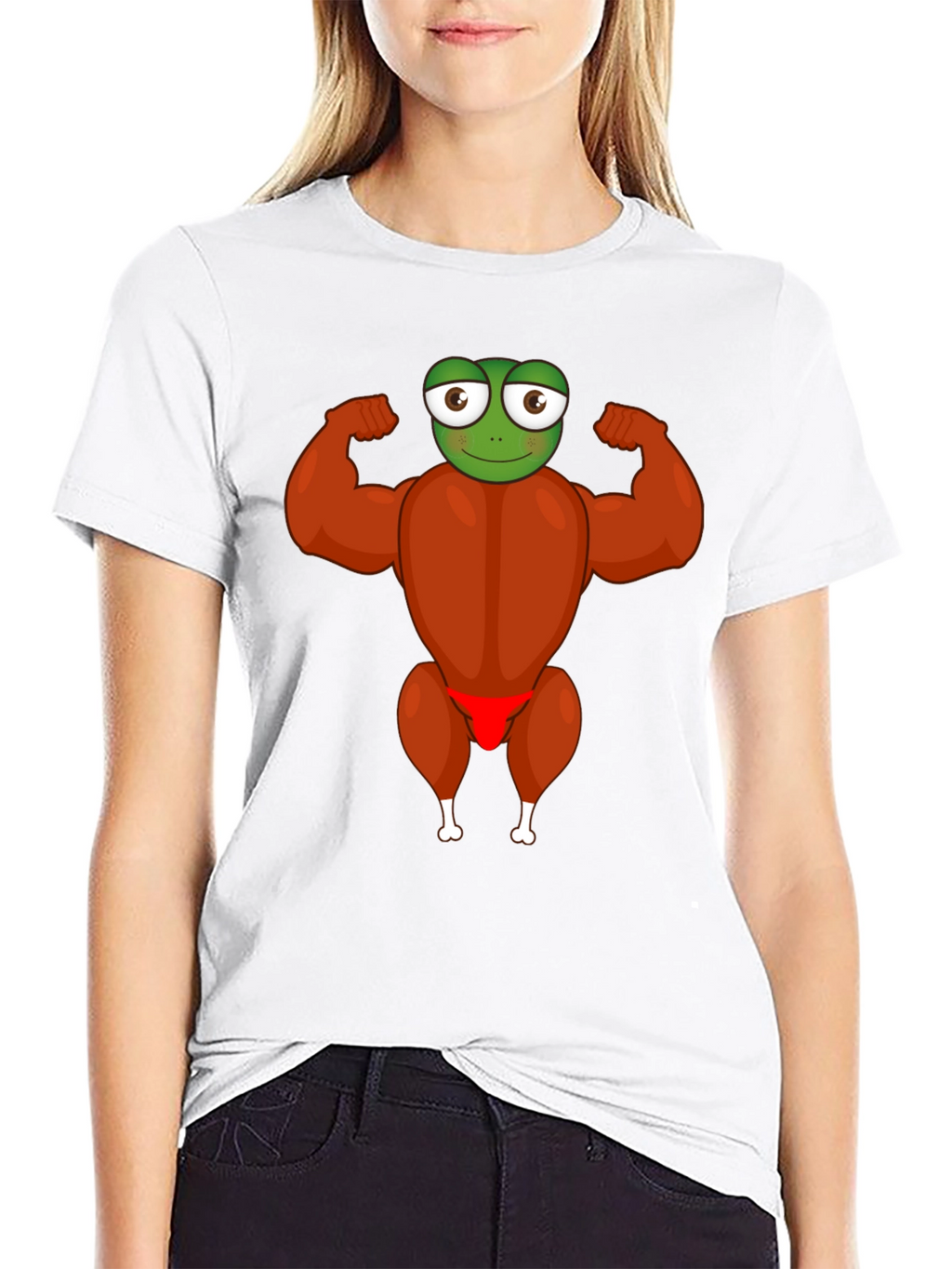 Funny Turkey Frog Graphic Black T-Shirt