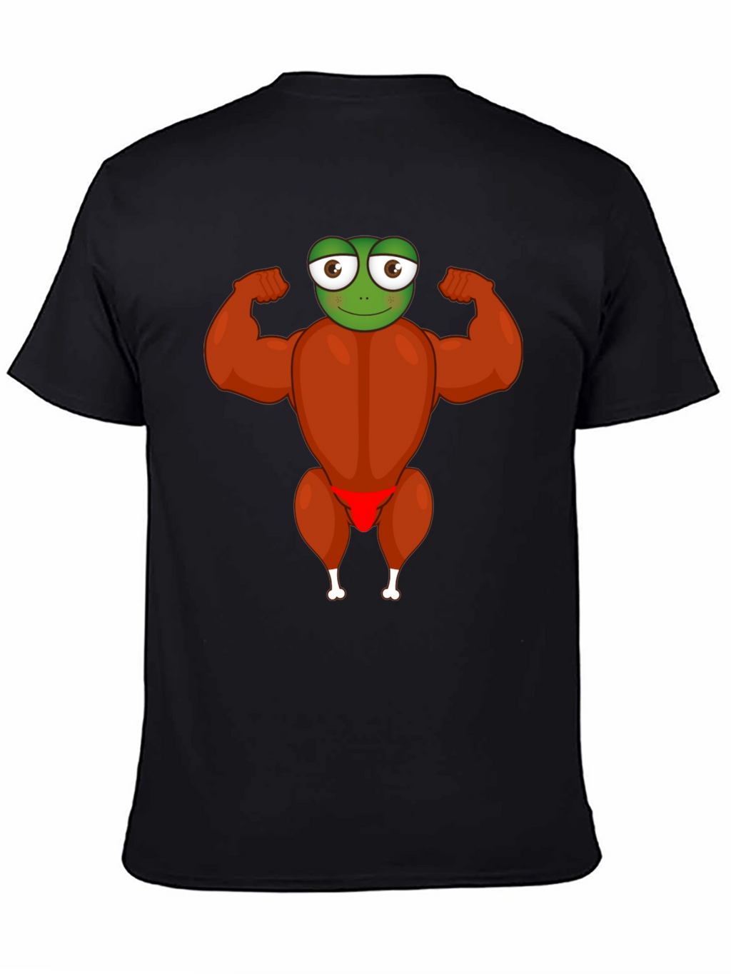 Funny Turkey Frog Graphic Black T-Shirt