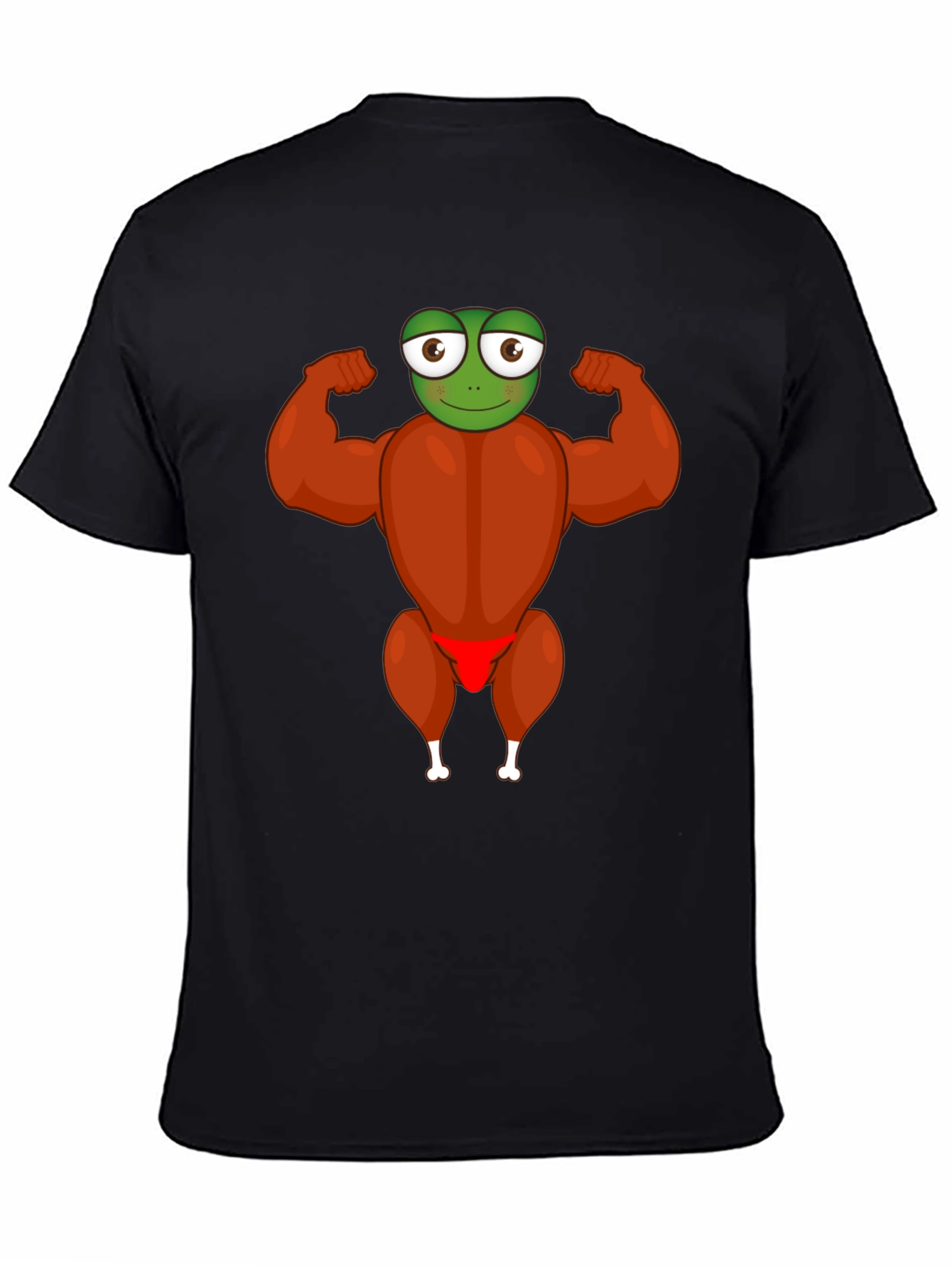 Funny Turkey Frog Graphic Black T-Shirt