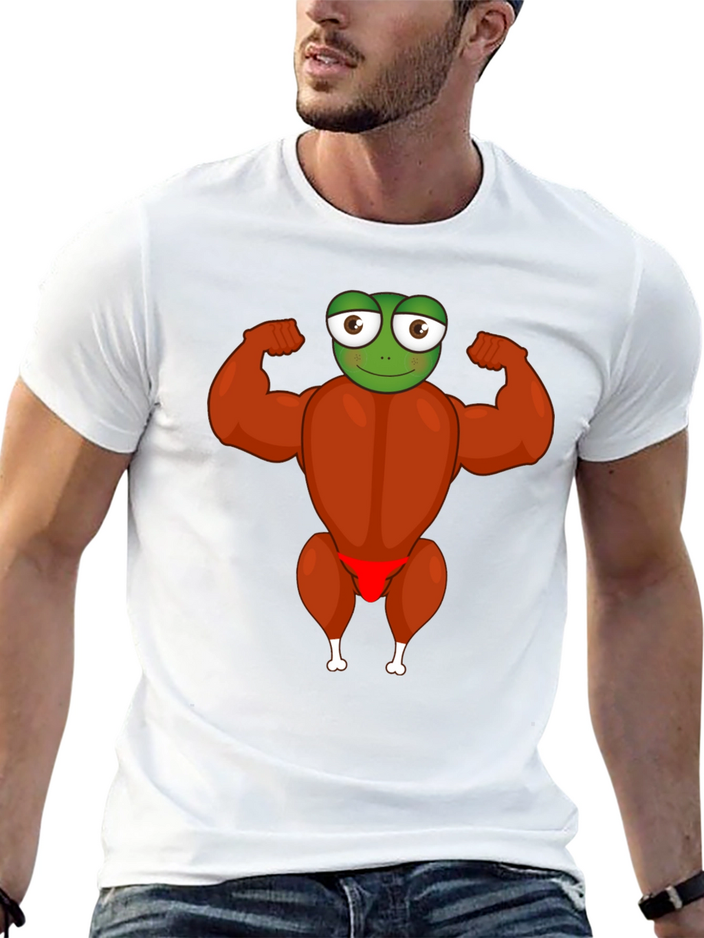 Funny Turkey Frog Graphic Black T-Shirt