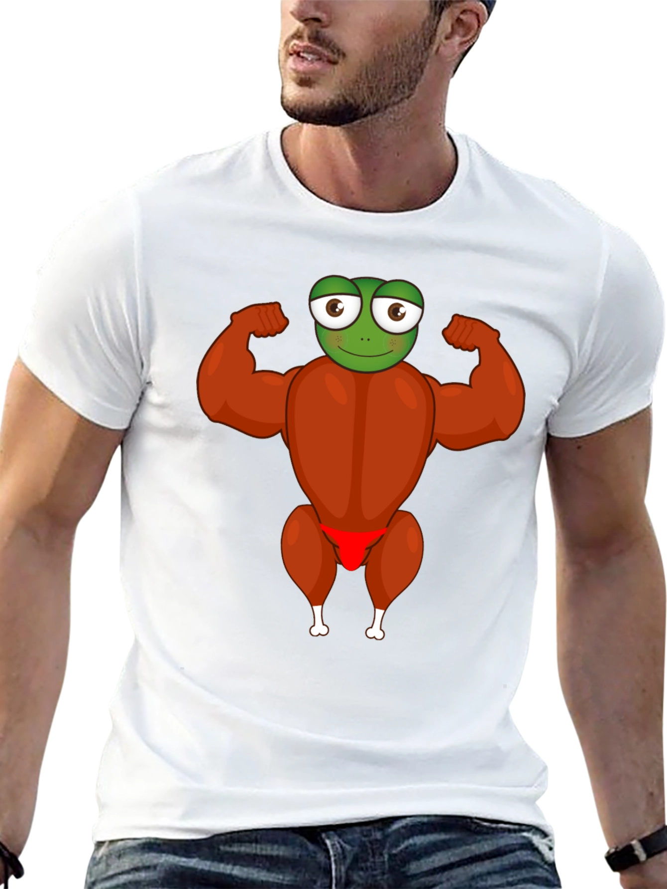 Funny Turkey Frog Graphic Black T-Shirt