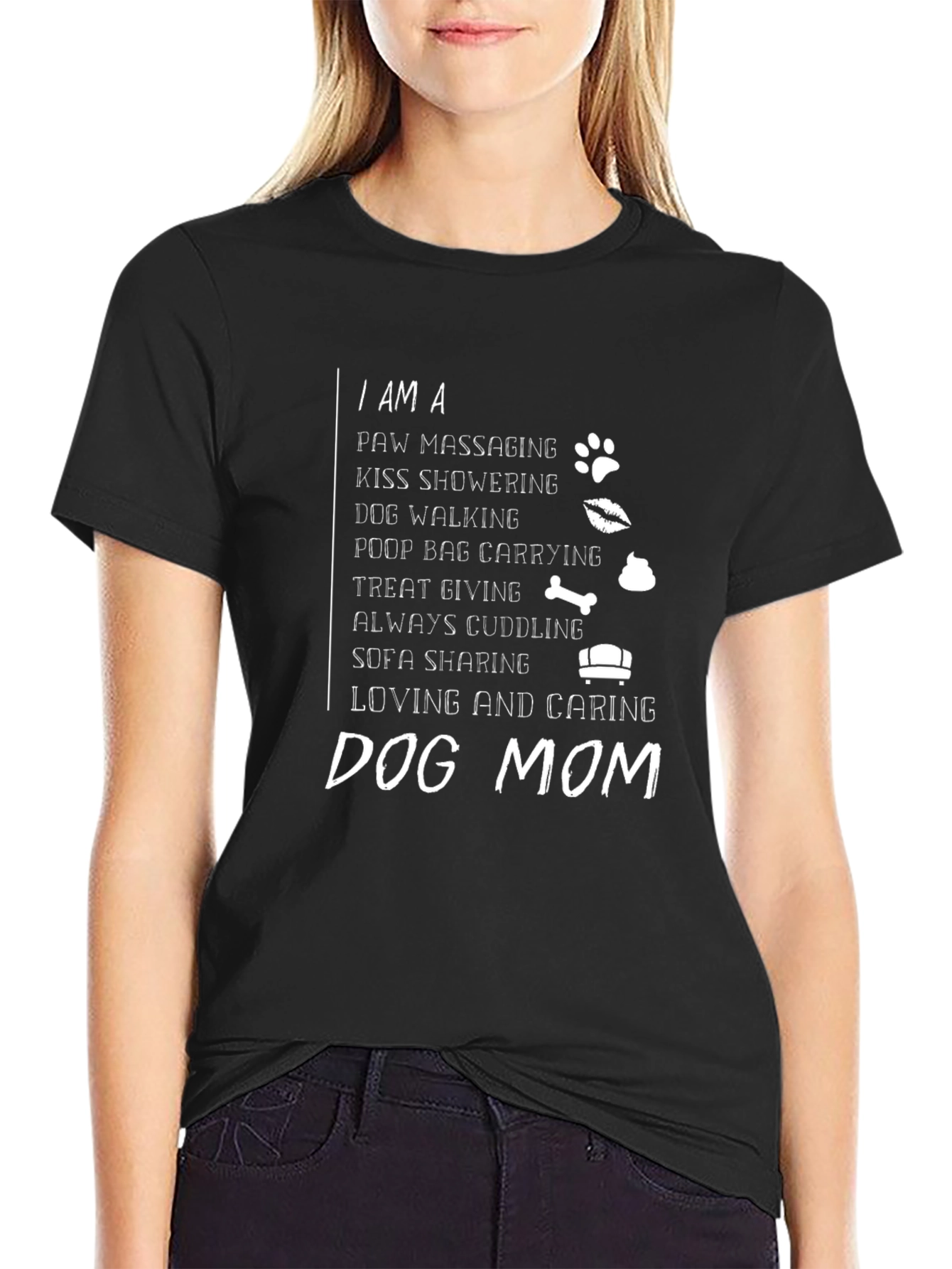 Dog Mom T-Shirt – Funny “Paw Massaging Dog Mom” Graphic Tee