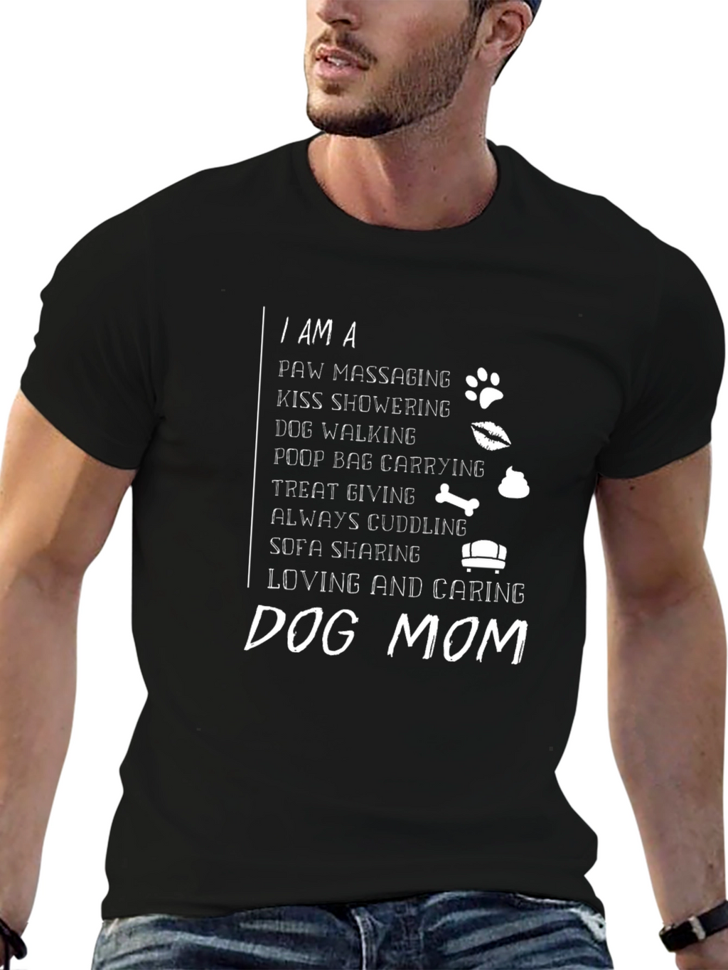 Dog Mom T-Shirt – Funny “Paw Massaging Dog Mom” Graphic Tee