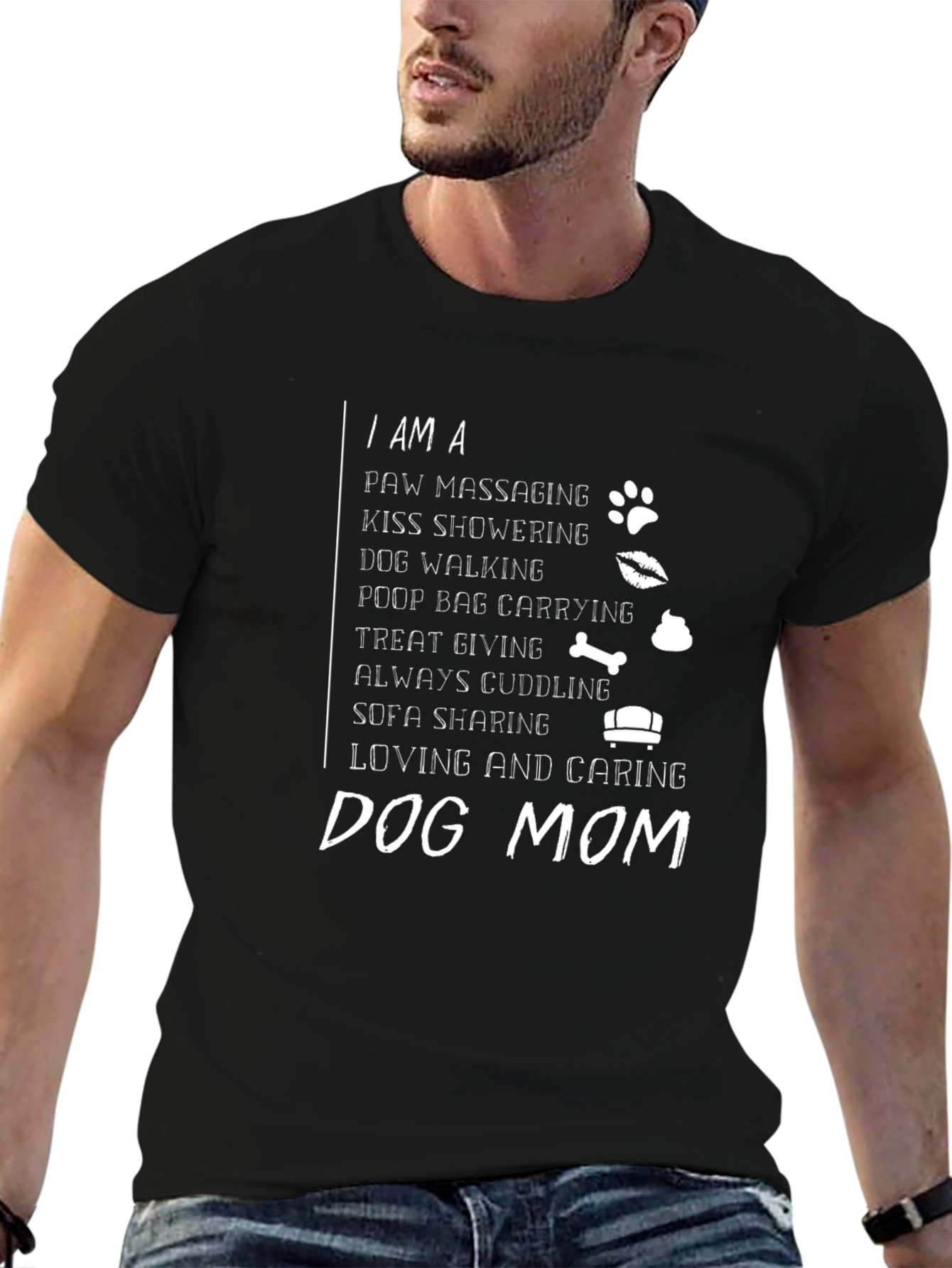 Dog Mom T-Shirt – Funny “Paw Massaging Dog Mom” Graphic Tee