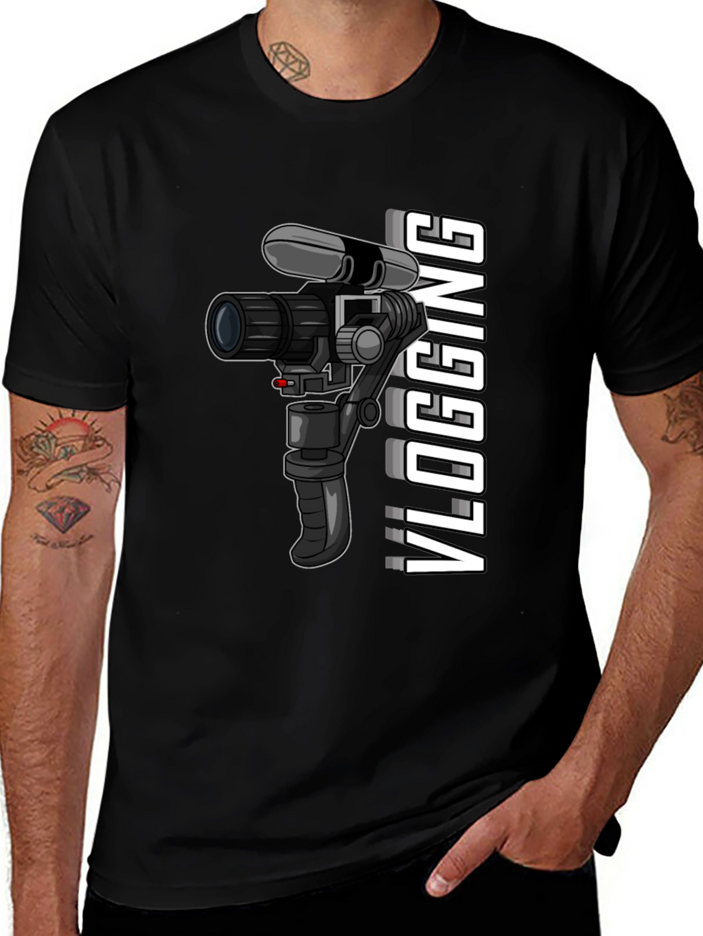Vlogging Camera Graphic Tee - Black