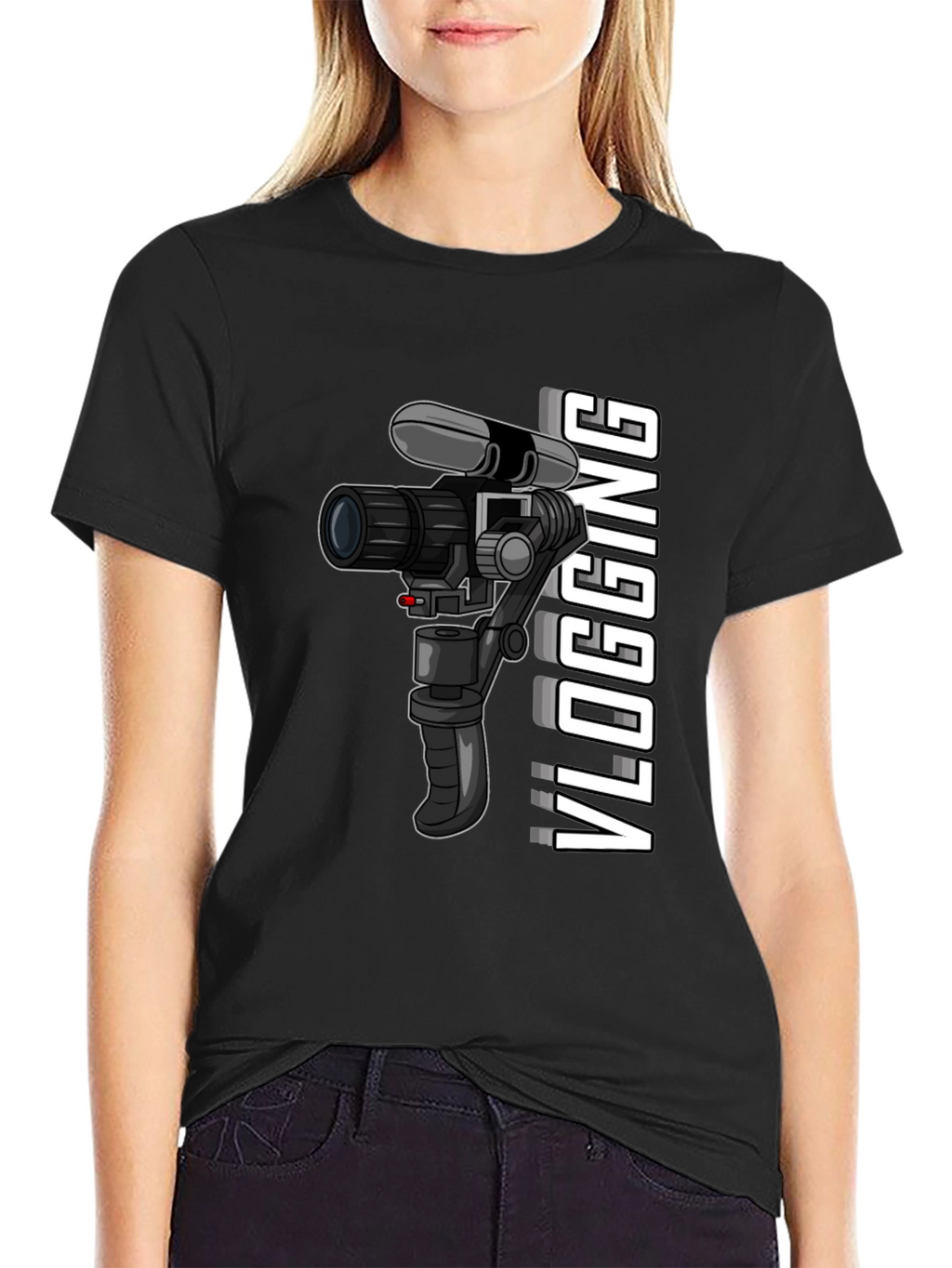 Vlogging Camera Graphic Tee - Black