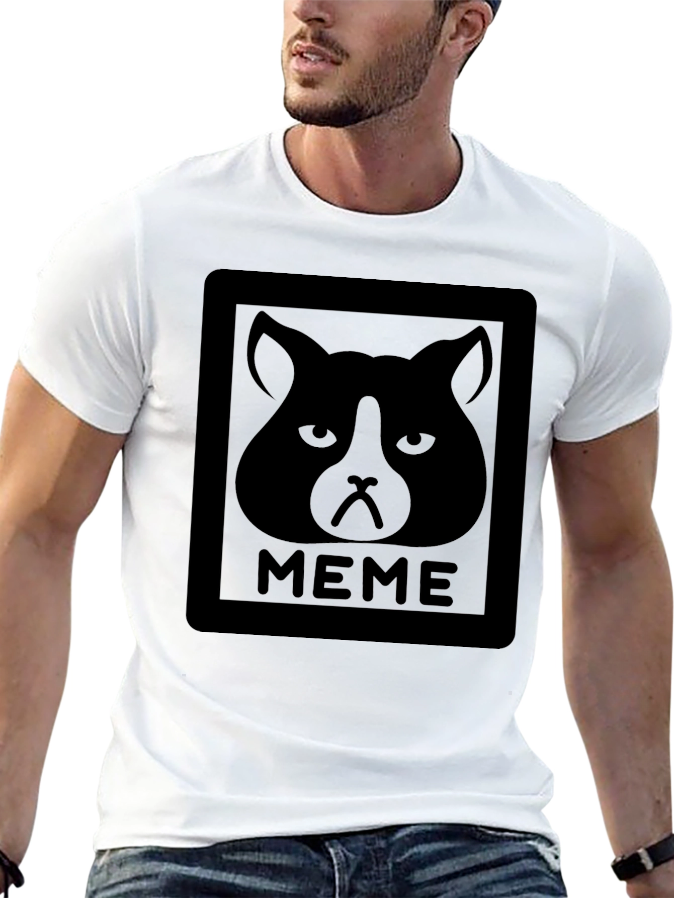 Funny Grumpy Cat Meme Graphic T-Shirt