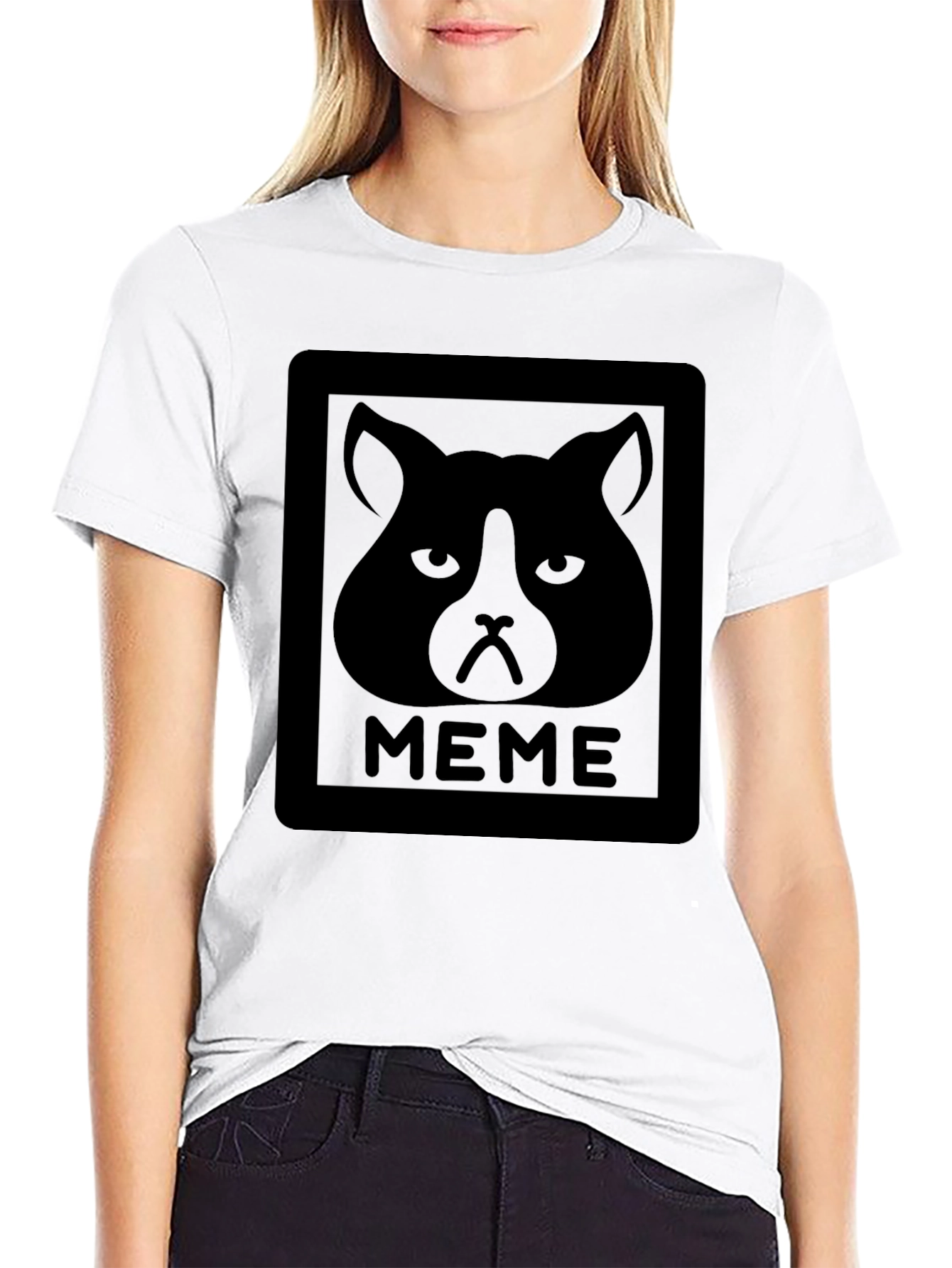 Funny Grumpy Cat Meme Graphic T-Shirt