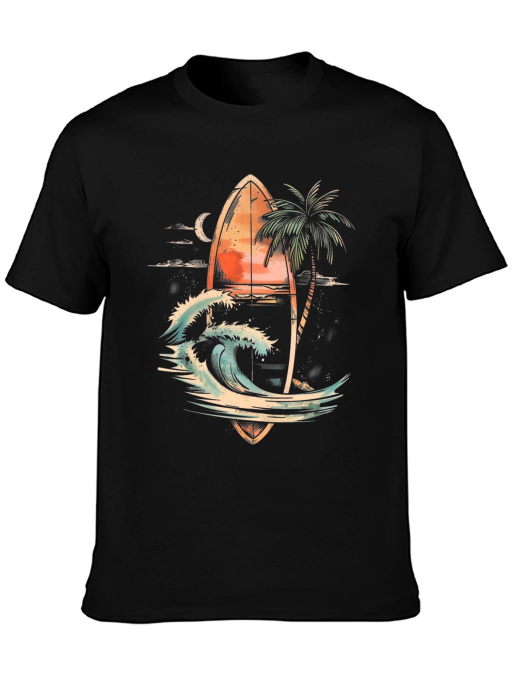Surfboard Wave Graphic T-Shirt